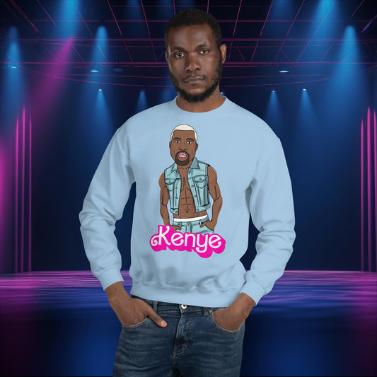 Kanye West Sweatshirt Kanye Jumper Kanye Sweater Barbie Jumper Barbie Sweater Ken Sweater Ken Jumper Hip Hop Sweater Barbie Gift Rap Music Light Blue Sweatshirts Barbie Kanye West Ken Movies Music Next Cult Brand