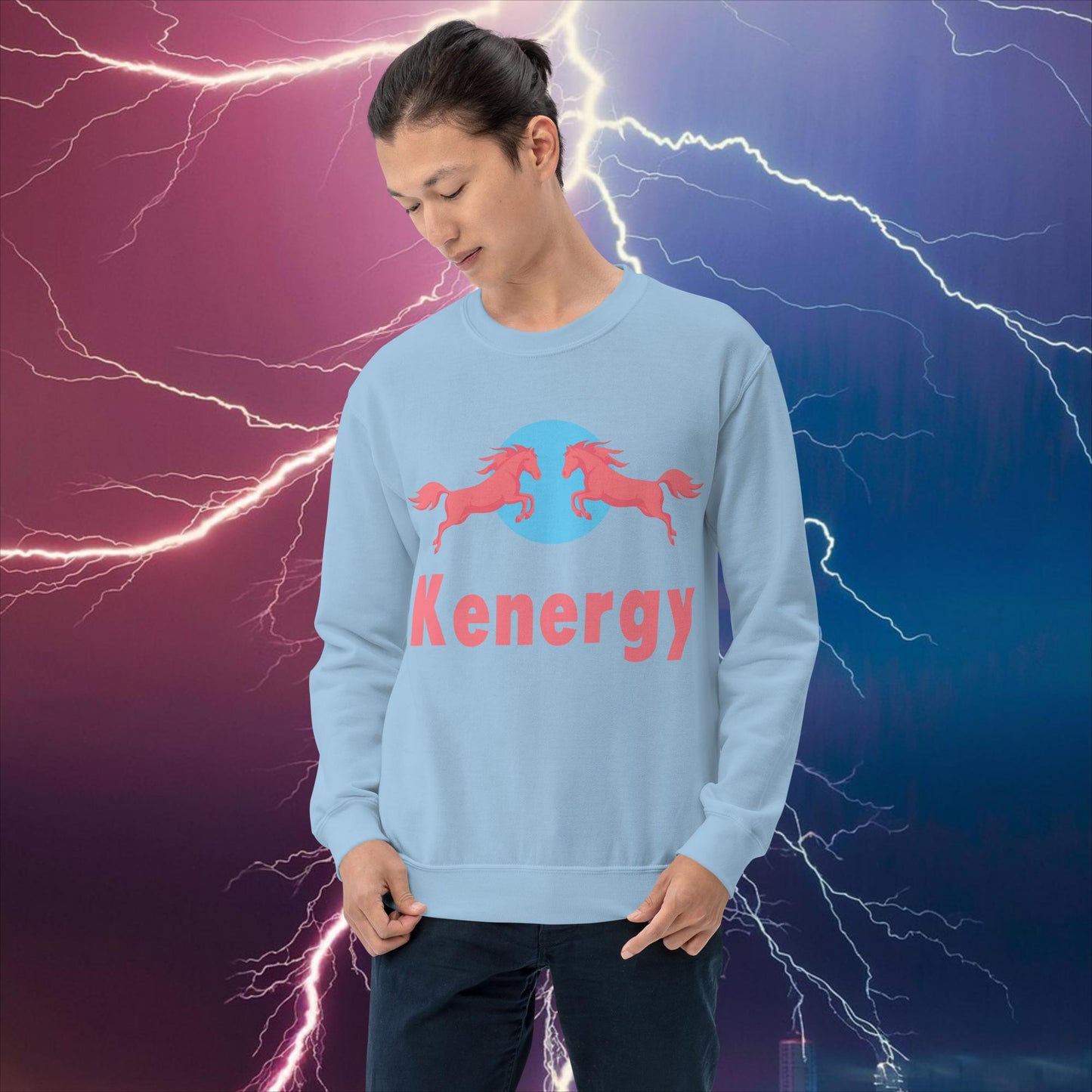 Kenergy Red Bull Ken Barbie Ryan Gosling Kenergy Unisex Sweatshirt Light Blue Sweatshirts Barbie Ken Kenergy Movies Next Cult Brand