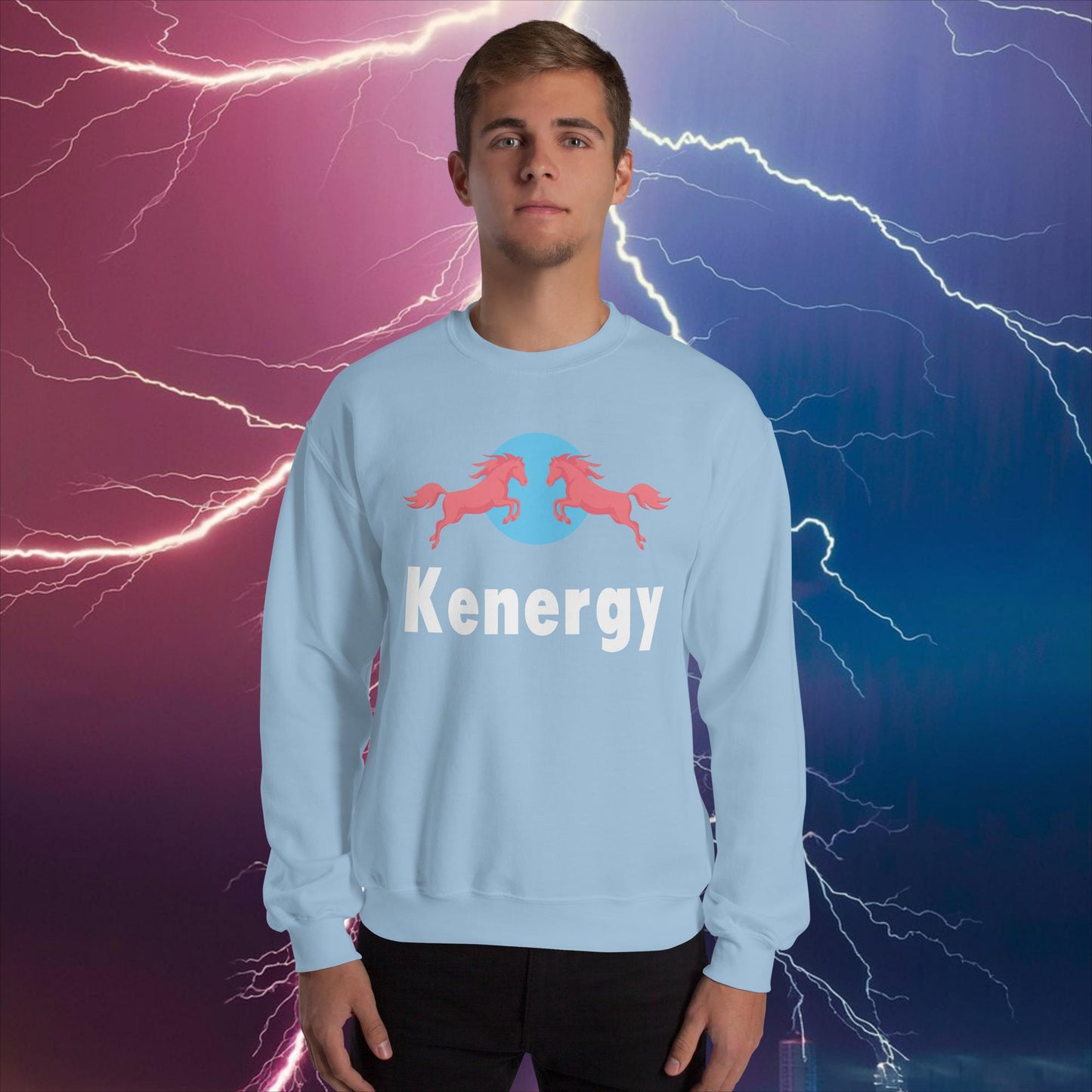 Kenergy Red Bull Ken Barbie Ryan Gosling Kenergy Unisex Sweatshirt Light Blue Sweatshirts Barbie Ken Kenergy Movies Next Cult Brand