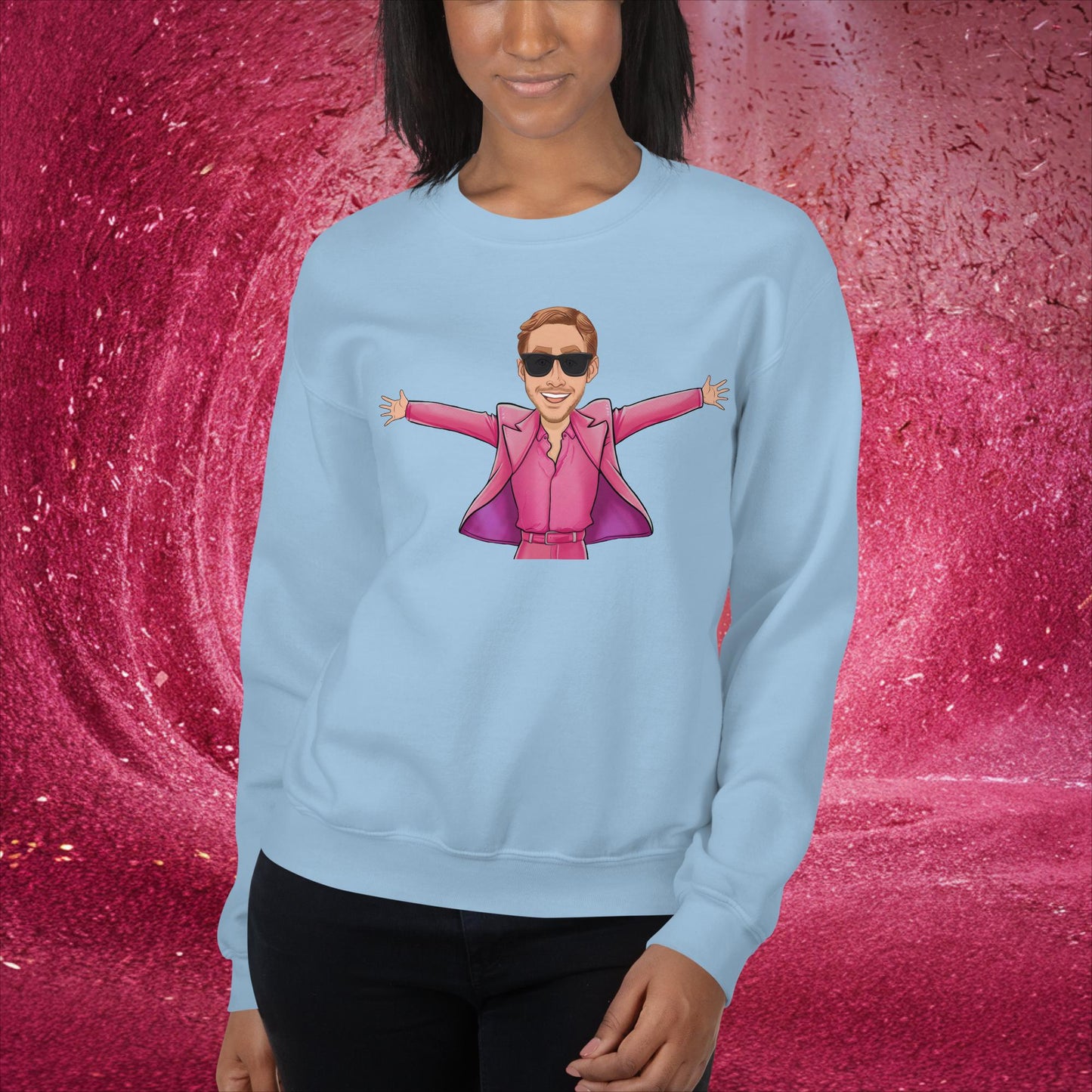 Ken Barbie Ryan Gosling I'm Just Ken Unisex Sweatshirt Light Blue Sweatshirts Barbie Celebrities Ken Movies Ryan Gosling Next Cult Brand