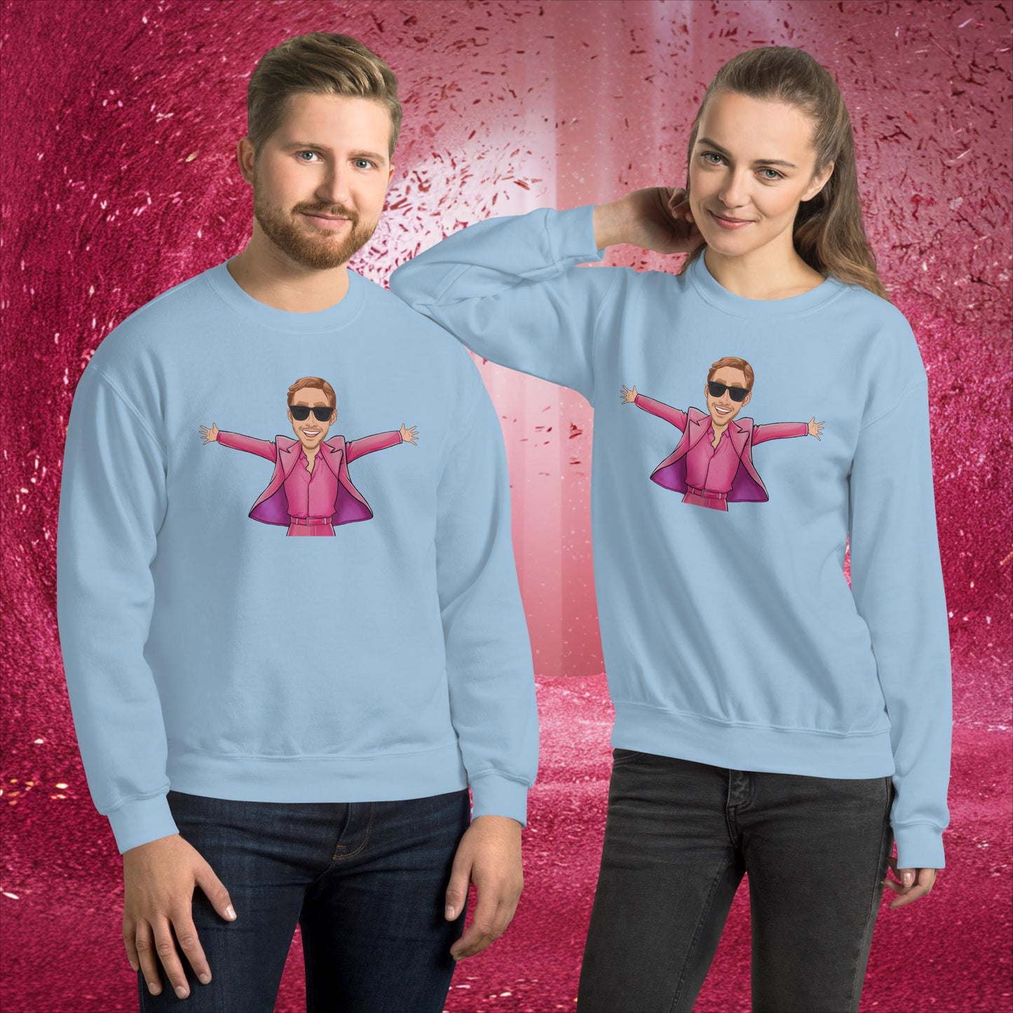 Ken Barbie Ryan Gosling I'm Just Ken Unisex Sweatshirt Light Blue Sweatshirts Barbie Celebrities Ken Movies Ryan Gosling Next Cult Brand