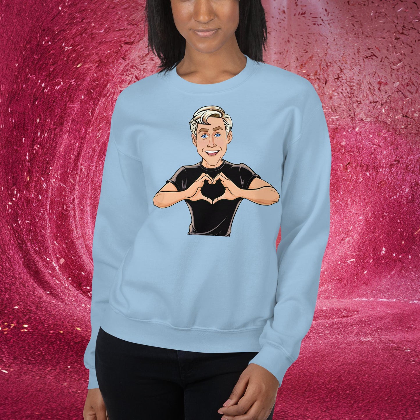 I Love Ryan Gosling Ken Barbie Movie I am Kenough Unisex Sweatshirt Light Blue Sweatshirts Barbie Celebrities Ken Movies Ryan Gosling Next Cult Brand