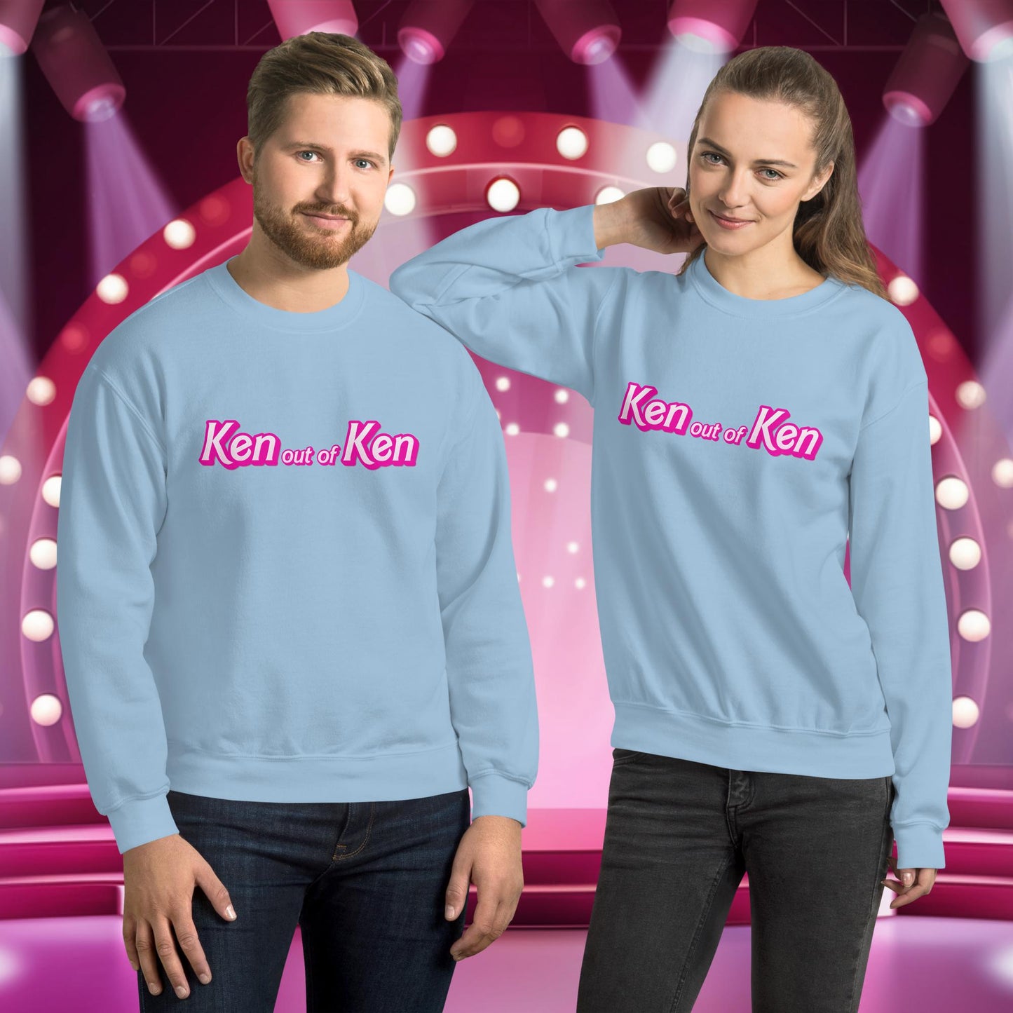 Ken out of Ken Barbie Movie Unisex Sweatshirt Light Blue Sweatshirts Barbie Ken Movies Next Cult Brand