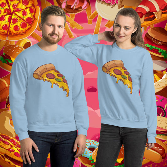 Pizza I Love Pizza Unisex Sweatshirt Light Blue Sweatshirts Fast Food Pizza Next Cult Brand