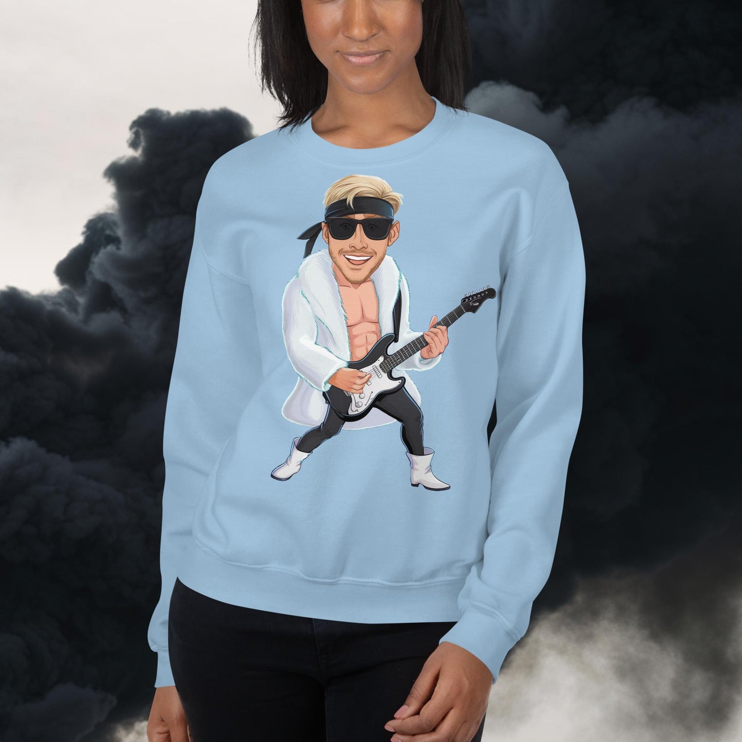 Rockstar Rock Music Unisex Sweatshirt Light Blue Sweatshirts Barbie Celebrities Ken Movies Music Rock Music Ryan Gosling Next Cult Brand