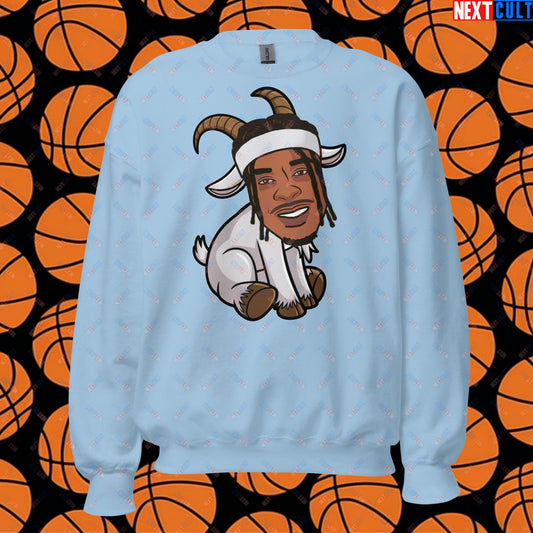 Shai Gilgeous-Alexander G.O.A.T. Sweatshirt - Funny Basketball Meme Jumper - Greatest of All Time Pullover for Basketball Fans - Perfect Gift for Shai Gilgeous-Alexander Fans Unisex Sweatshirt Light Blue Sweatshirts Basketball G.O.A.T. NBA Oklahoma City Thunder Shai Gilgeous-Alexander Next Cult Brand