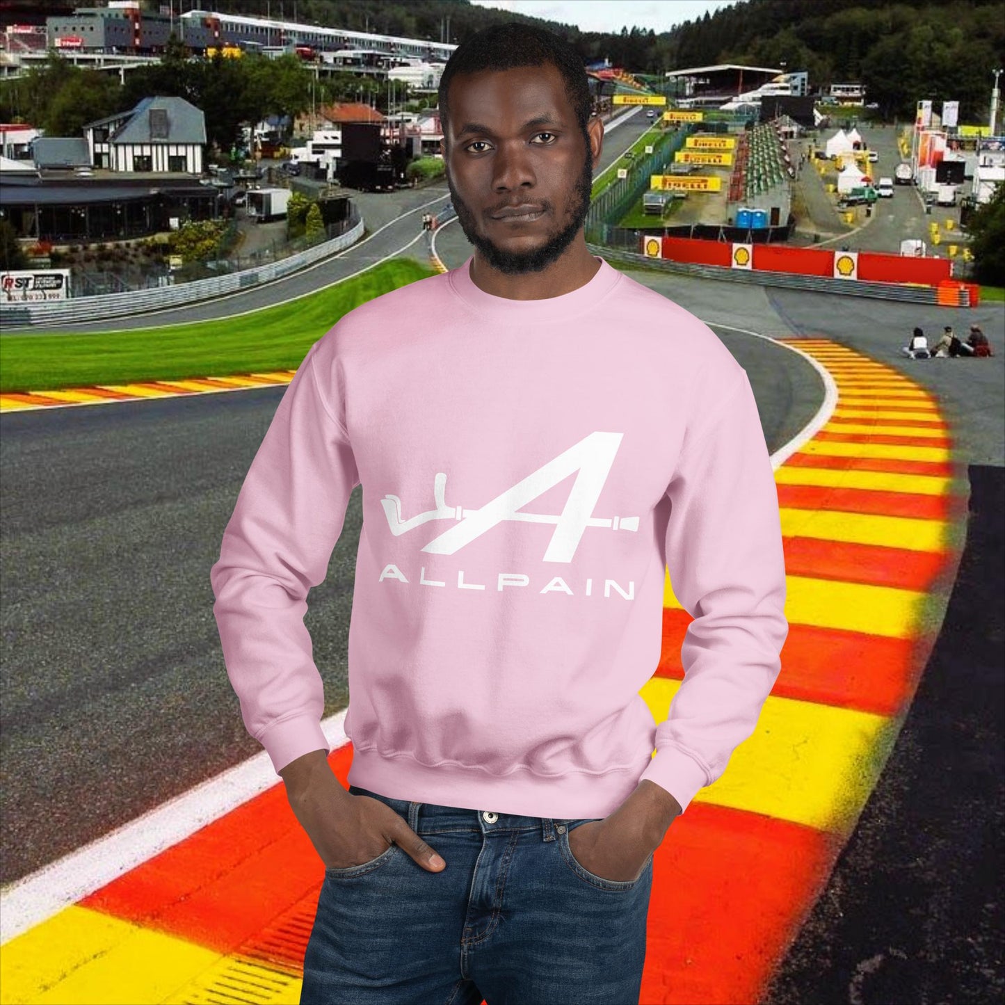 Allpain Alpine F1 Formula 1 Pierre Gasly Esteban Ocon Alpine Unisex Sweatshirt Light Pink Sweatshirts Alpine F1 Next Cult Brand