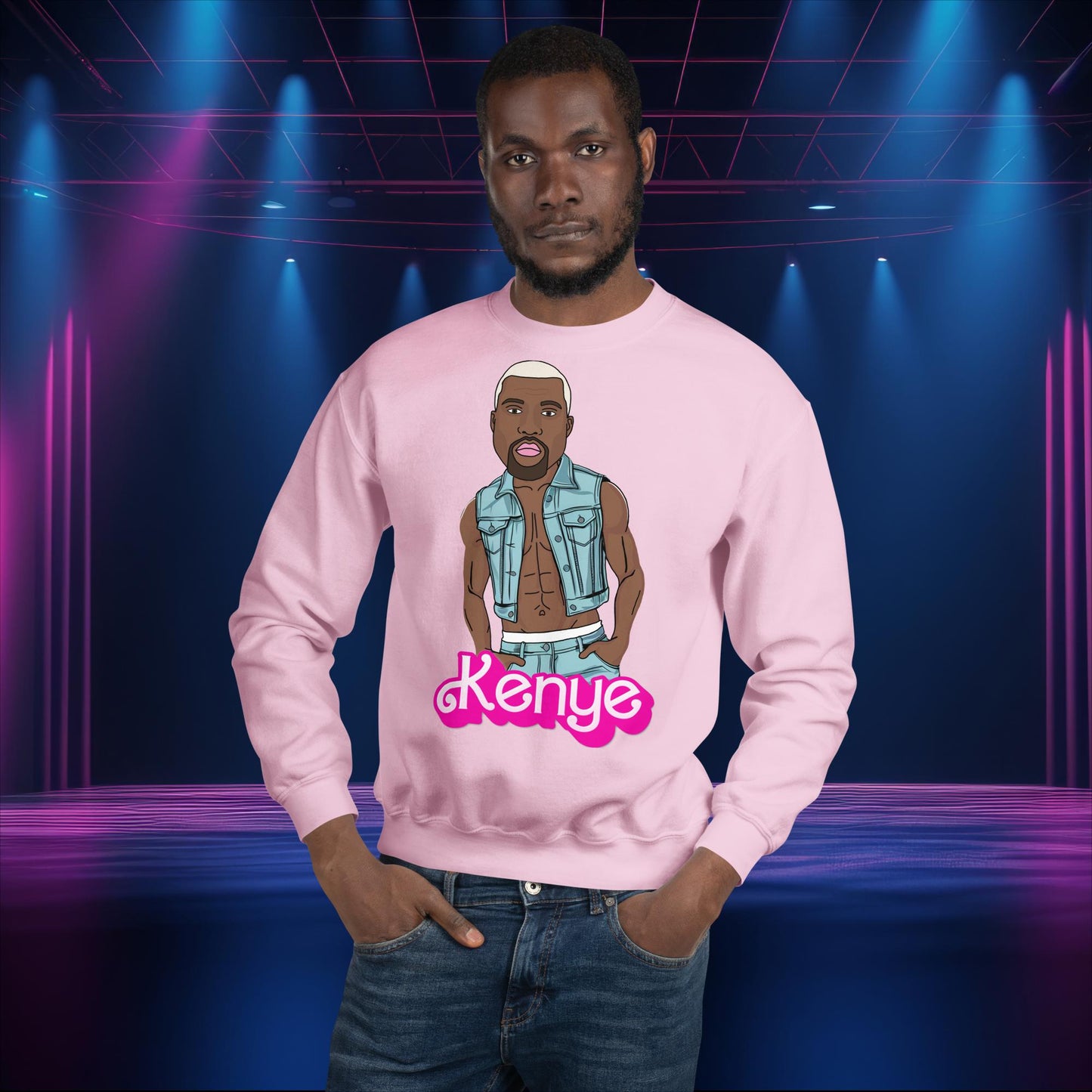 Kanye West Sweatshirt Kanye Jumper Kanye Sweater Barbie Jumper Barbie Sweater Ken Sweater Ken Jumper Hip Hop Sweater Barbie Gift Rap Music Light Pink Sweatshirts Barbie Kanye West Ken Movies Music Next Cult Brand