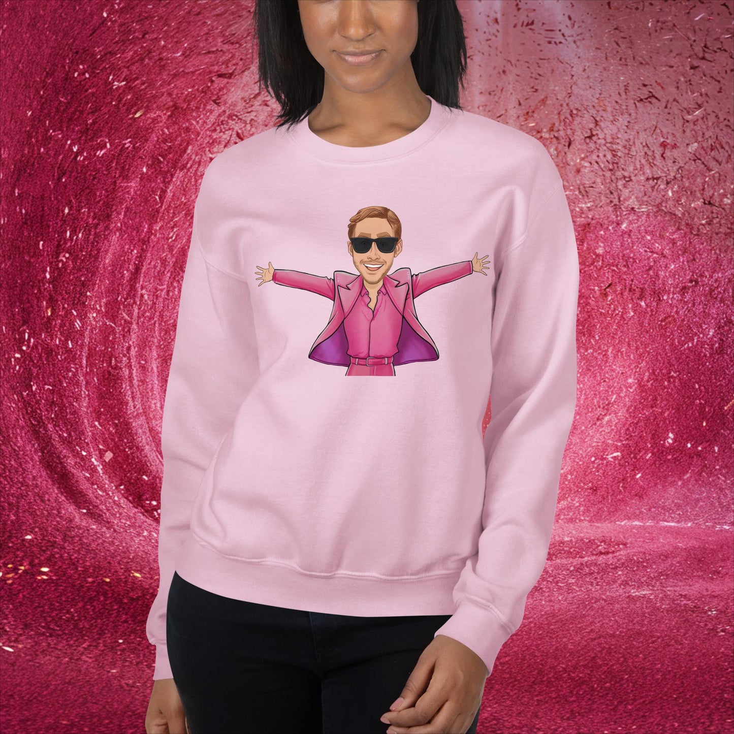 Ken Barbie Ryan Gosling I'm Just Ken Unisex Sweatshirt Light Pink Sweatshirts Barbie Celebrities Ken Movies Ryan Gosling Next Cult Brand