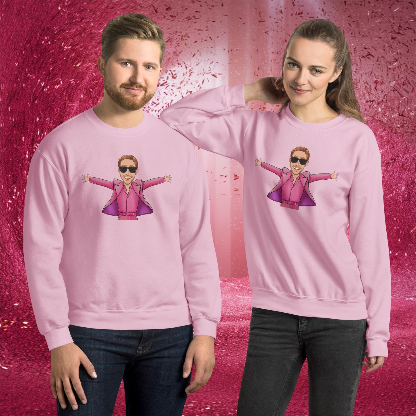 Ken Barbie Ryan Gosling I'm Just Ken Unisex Sweatshirt Light Pink Sweatshirts Barbie Celebrities Ken Movies Ryan Gosling Next Cult Brand