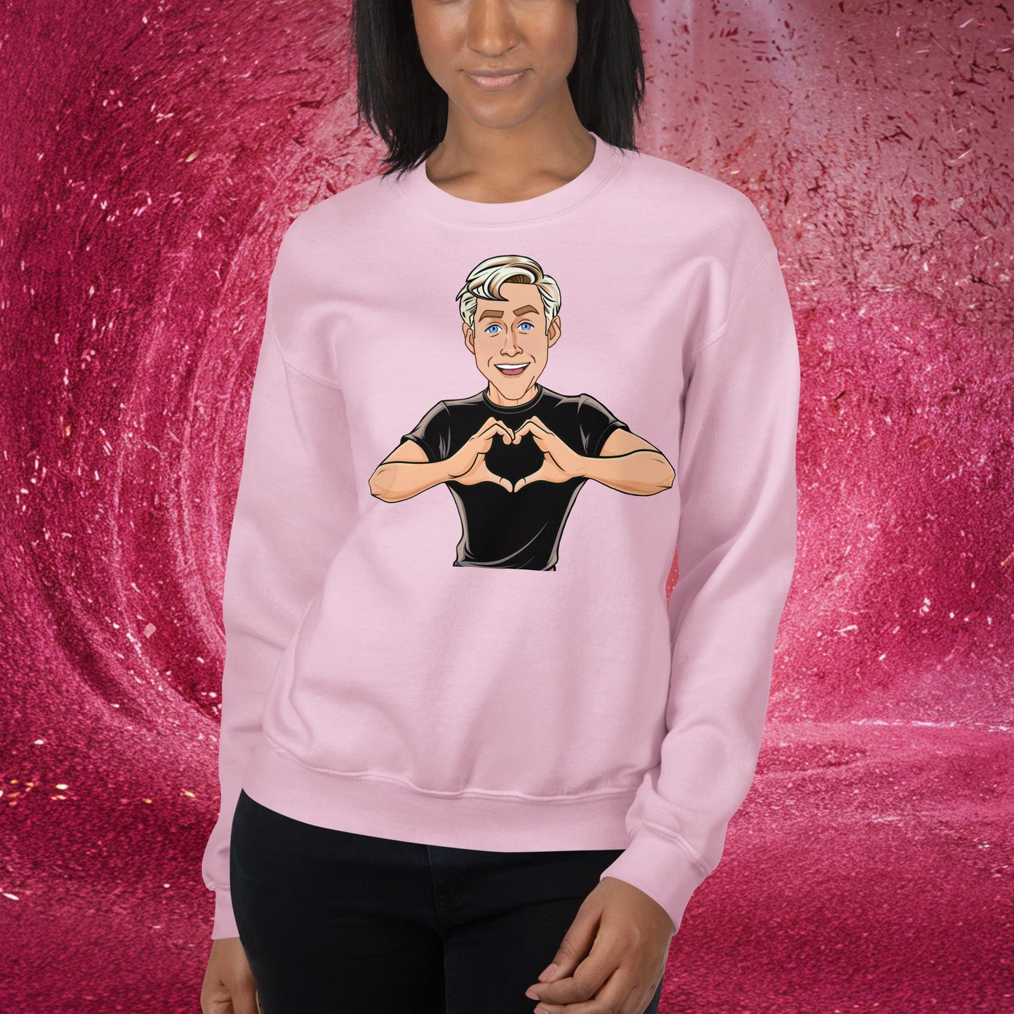 I Love Ryan Gosling Ken Barbie Movie I am Kenough Unisex Sweatshirt Light Pink Sweatshirts Barbie Celebrities Ken Movies Ryan Gosling Next Cult Brand