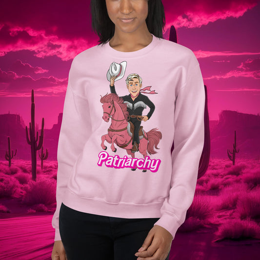 Ken Barbie Movie When I found out the patriarchy wasn't just about horses, I lost interest Unisex Sweatshirt Light Pink Sweatshirts Barbie Celebrities Ken Movies Ryan Gosling Next Cult Brand