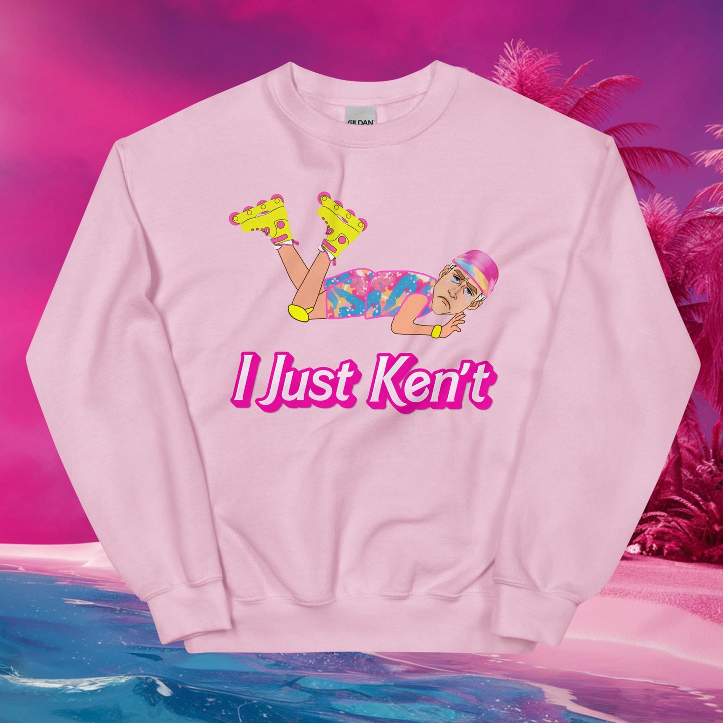 I Just Ken't I just Can't Ryan Gosling Ken Barbie Movie Unisex Sweatshirt Light Pink Sweatshirts Barbie Celebrities Ken Movies Ryan Gosling Next Cult Brand