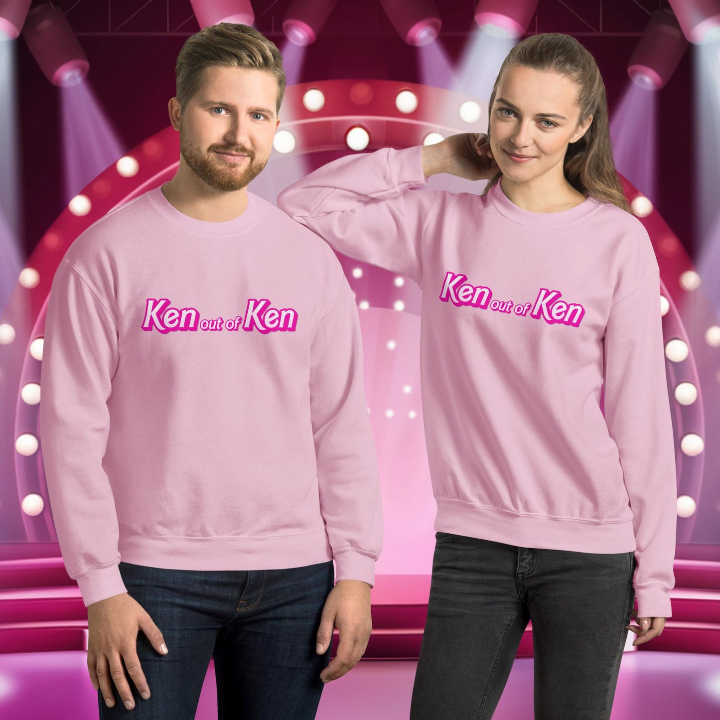 Ken out of Ken Barbie Movie Unisex Sweatshirt Light Pink Sweatshirts Barbie Ken Movies Next Cult Brand