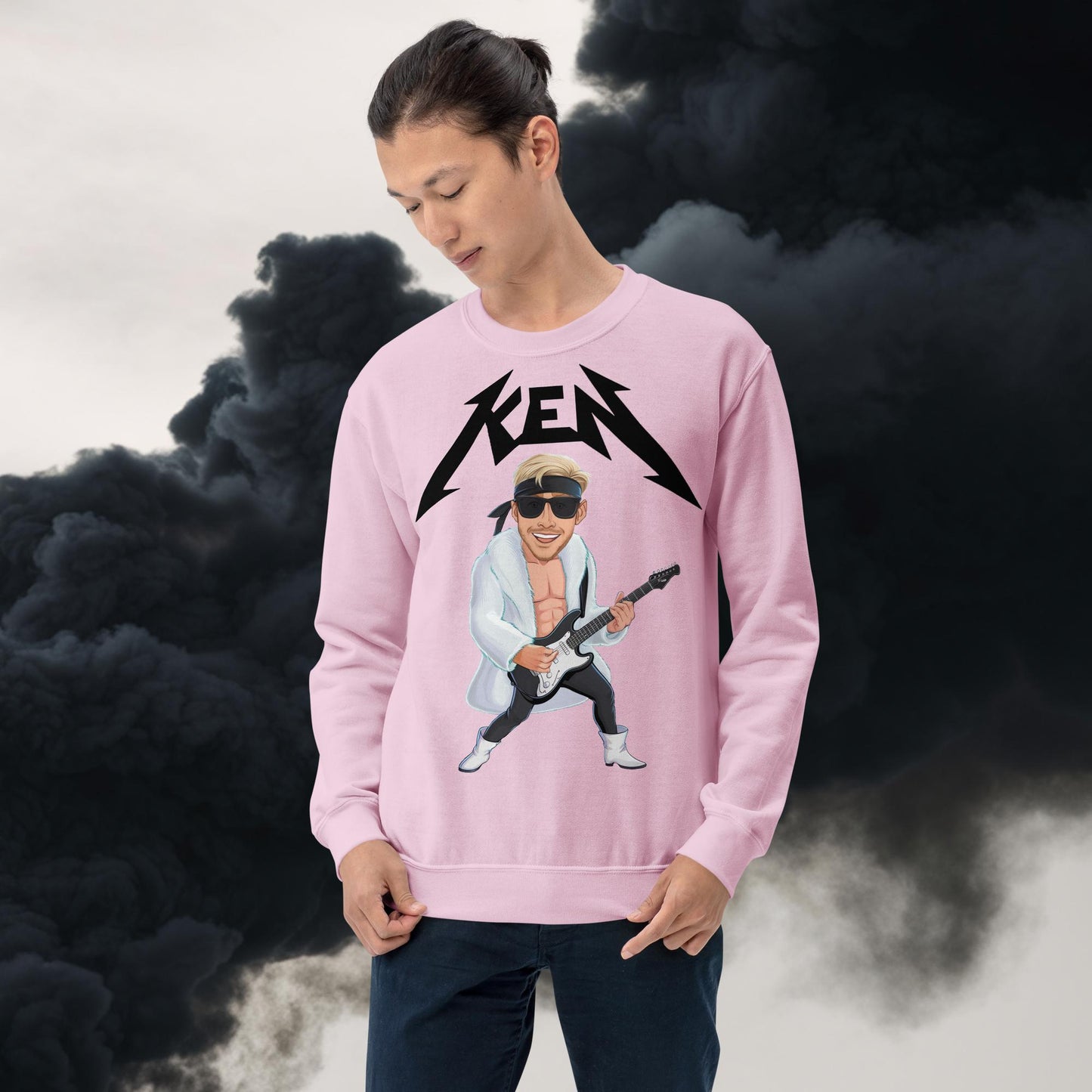 Rockstar Ken Barbie Movie Ryan Gosling Unisex Sweatshirt Light Pink Sweatshirts Barbie Celebrities Ken Movies Ryan Gosling Next Cult Brand
