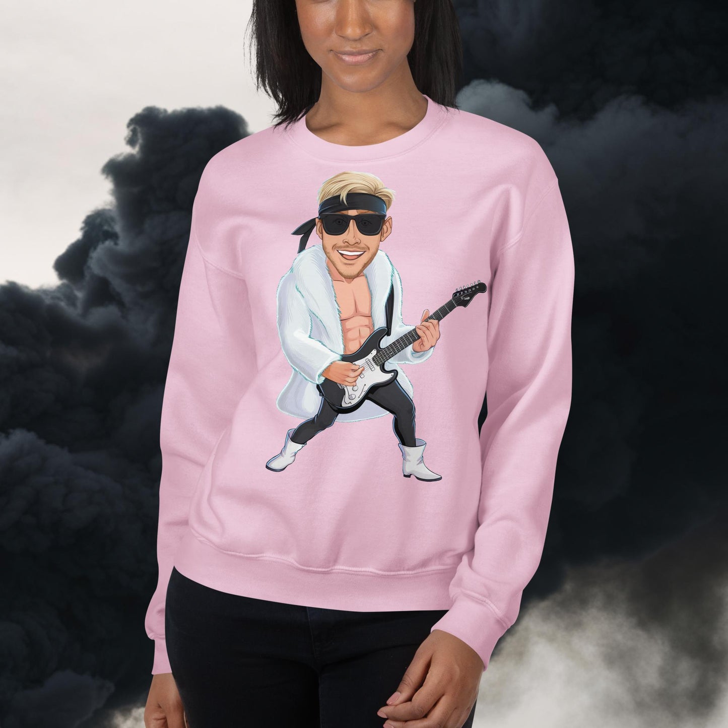 Rockstar Rock Music Unisex Sweatshirt Light Pink Sweatshirts Barbie Celebrities Ken Movies Music Rock Music Ryan Gosling Next Cult Brand