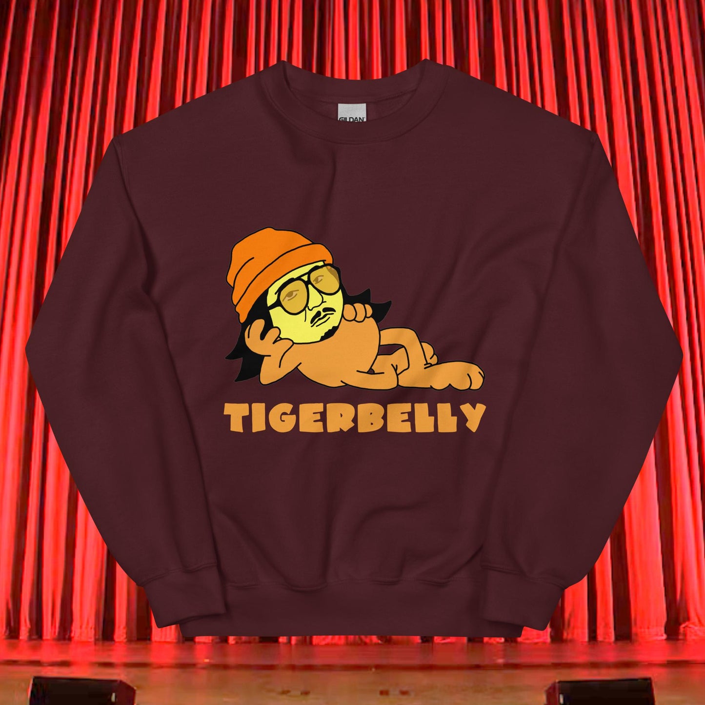 Bobby Lee Tigerbelly, Bobby Lee Merch, Tigerbelly Merch, Bobby Lee Gift, Funny Tigerbelly Gift, Tigerbelly Podcast, TigerBelly Unisex Sweatshirt Maroon Sweatshirts Bobby Lee Podcasts Stand-up Comedy TigerBelly Next Cult Brand