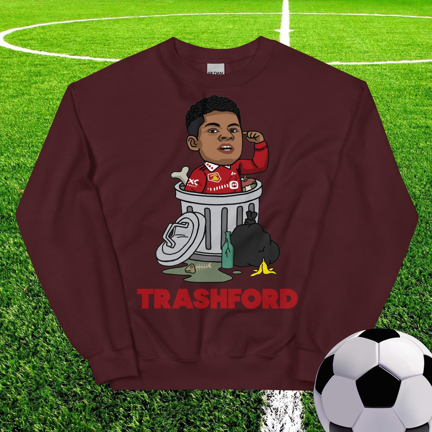 Trashford Marcus Rashford Manchester United Gift Man United Gift Marcus Rashford Unisex Sweatshirt Maroon Sweatshirts Football Manchester United Marcus Rashford Next Cult Brand