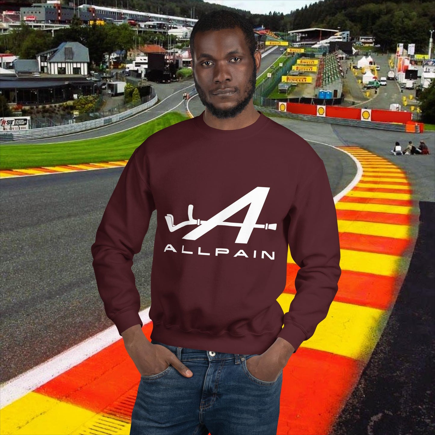 Allpain Alpine F1 Formula 1 Pierre Gasly Esteban Ocon Alpine Unisex Sweatshirt Maroon Sweatshirts Alpine F1 Next Cult Brand