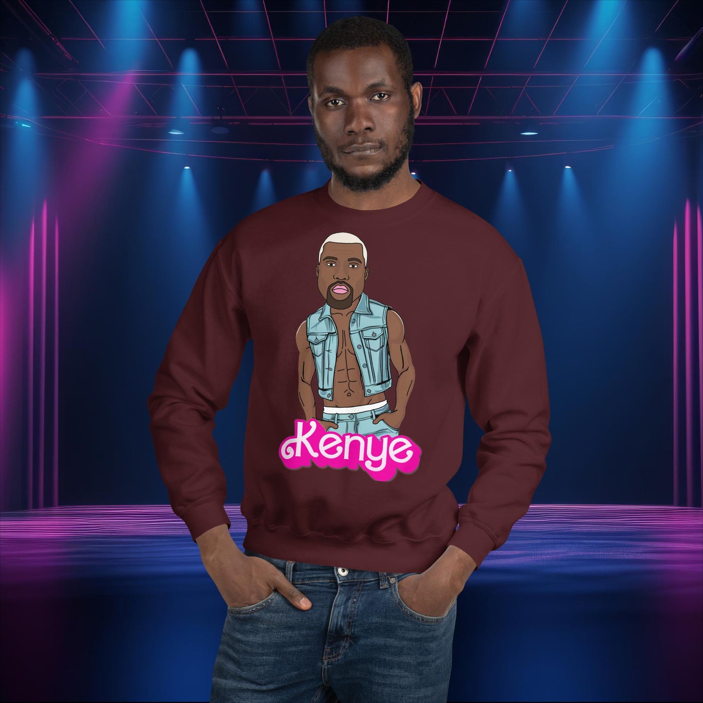 Kanye West Sweatshirt Kanye Jumper Kanye Sweater Barbie Jumper Barbie Sweater Ken Sweater Ken Jumper Hip Hop Sweater Barbie Gift Rap Music Maroon Sweatshirts Barbie Kanye West Ken Movies Music Next Cult Brand