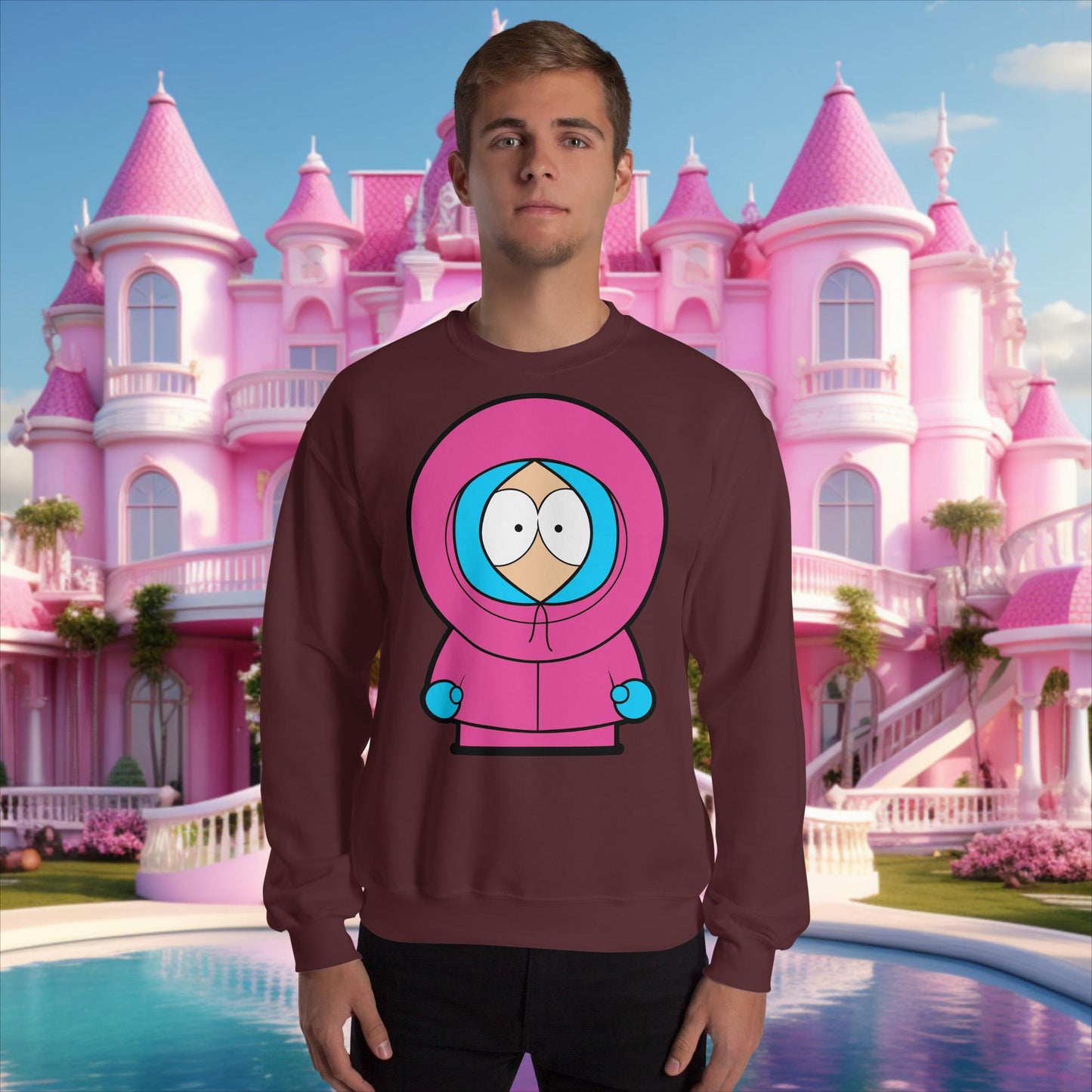 Kenny McCormick Ken Ryan Gosling Barbie South Park Kenny Unisex Sweatshirt Maroon Sweatshirts Barbie Ken Kenny Movies South Park TV Shows Next Cult Brand