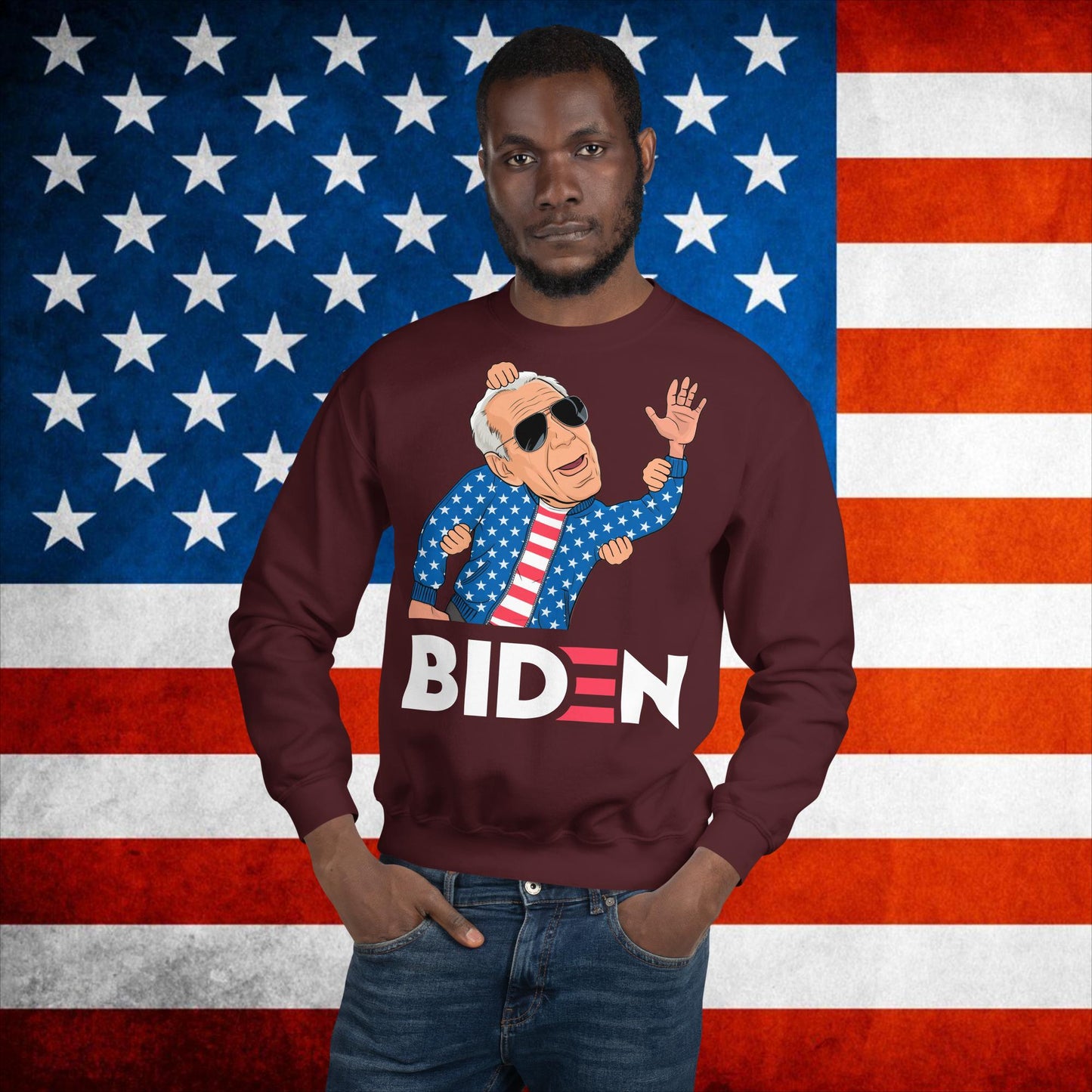 Weekend at Biden's Joe Biden Meme Democrat Republican Trump Gift Biden Gift 90s Vintage Unisex Sweatshirt Maroon Sweatshirts Democrats Joe Biden Politics Next Cult Brand