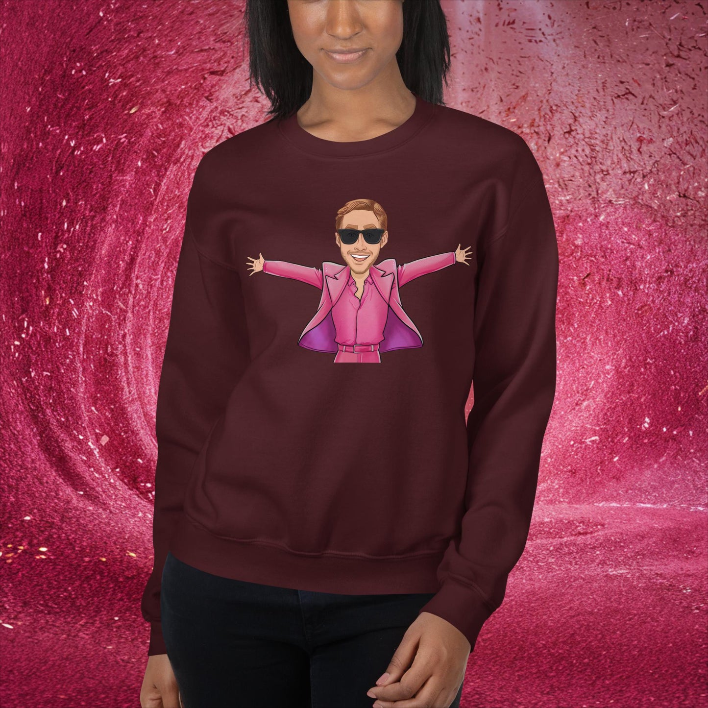 Ken Barbie Ryan Gosling I'm Just Ken Unisex Sweatshirt Maroon Sweatshirts Barbie Celebrities Ken Movies Ryan Gosling Next Cult Brand