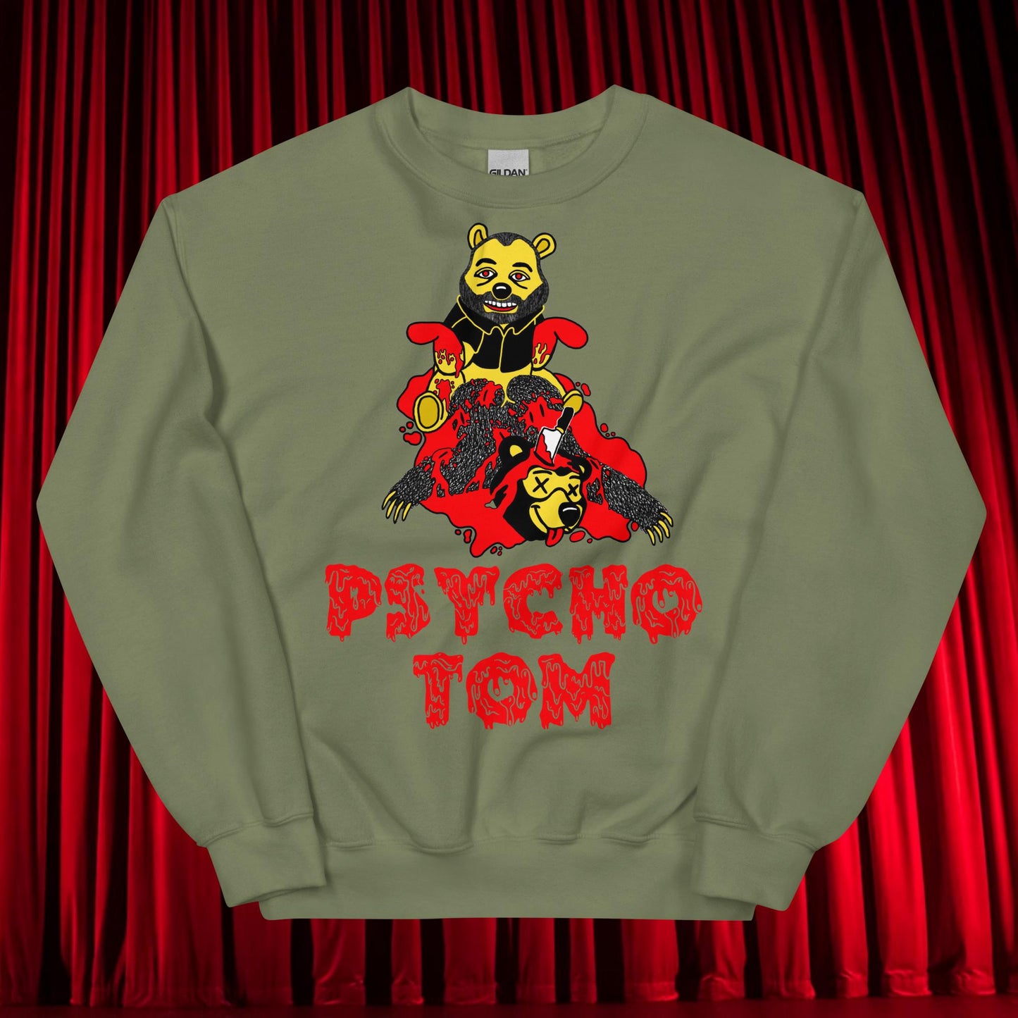Psycho Tom Segura Sweatshirt, Tom Segura Shirt, YMH Sweatshirt, ymh gift, Your Moms House Gift, 2 Bears 1 Cave Shirt, 2B1C Shirt, 2B1C Gift Military Green Sweatshirts 2 Bears 1 Cave Podcasts Stand-up Comedy Tom Segura YMH Next Cult Brand