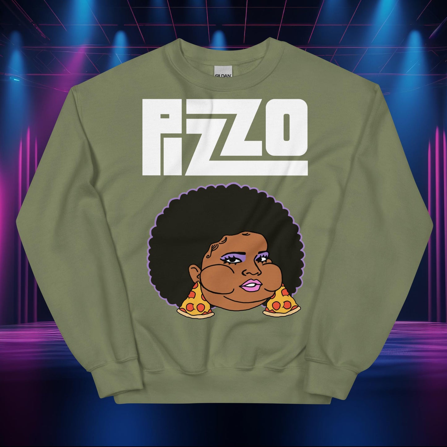 Pizzo Lizzo Pizza Lizzo Merch Lizzo Gift Body Positivity Body empowerment Lizzo Sweatshirt Military Green Sweatshirts Lizzo Music Next Cult Brand