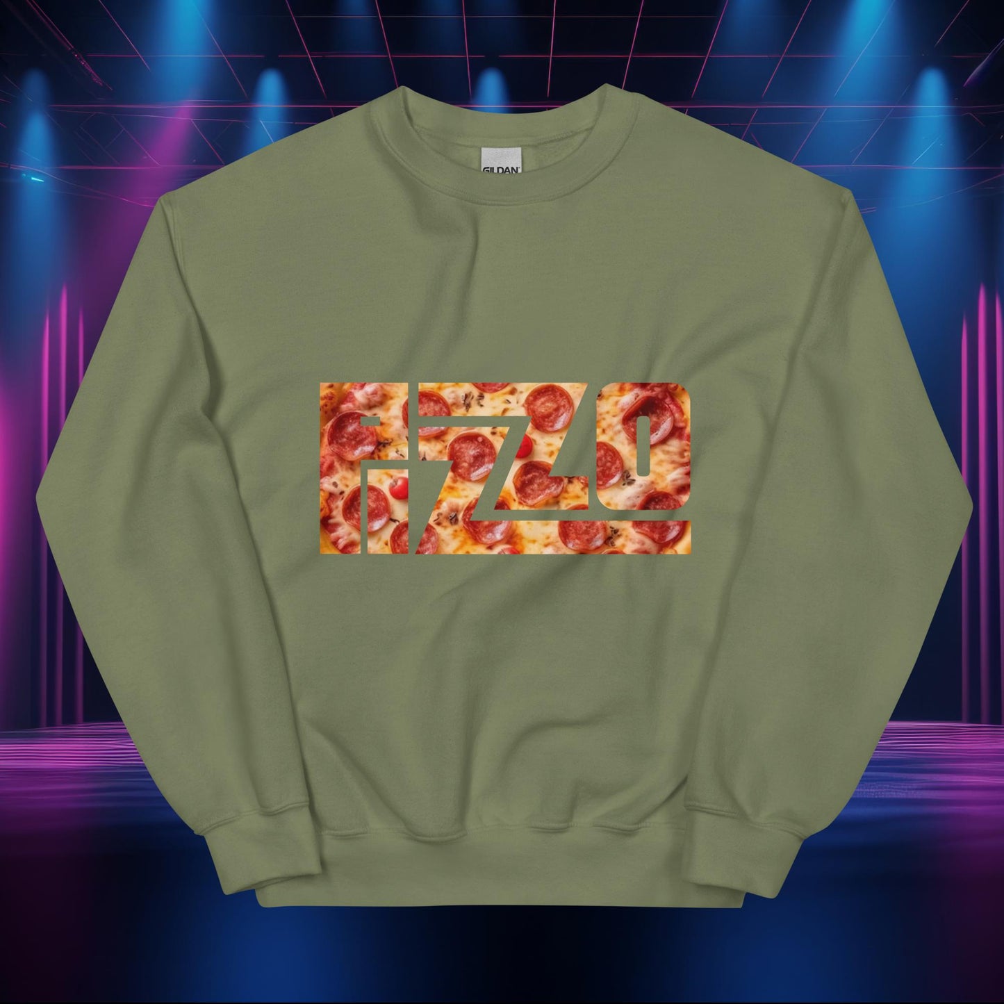Pizzo Logo Lizzo Pizza Lizzo Merch Lizzo Gift Body Positivity Body empowerment Lizzo Unisex Sweatshirt Military Green Sweatshirts Lizzo Music Next Cult Brand