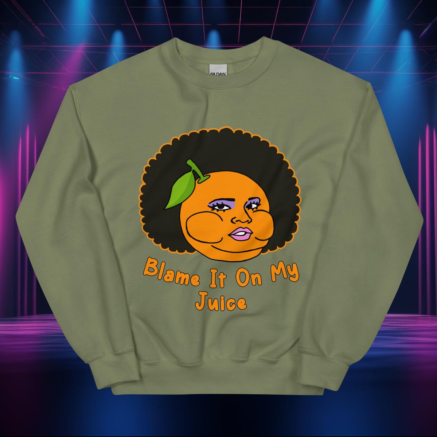 Blame It On My Juice Lizzo Special Tour Lizzo Merch Lizzo Gift Lizzo Song Lyrics Lizzo Unisex Sweatshirt Military Green Sweatshirts Lizzo Music Next Cult Brand