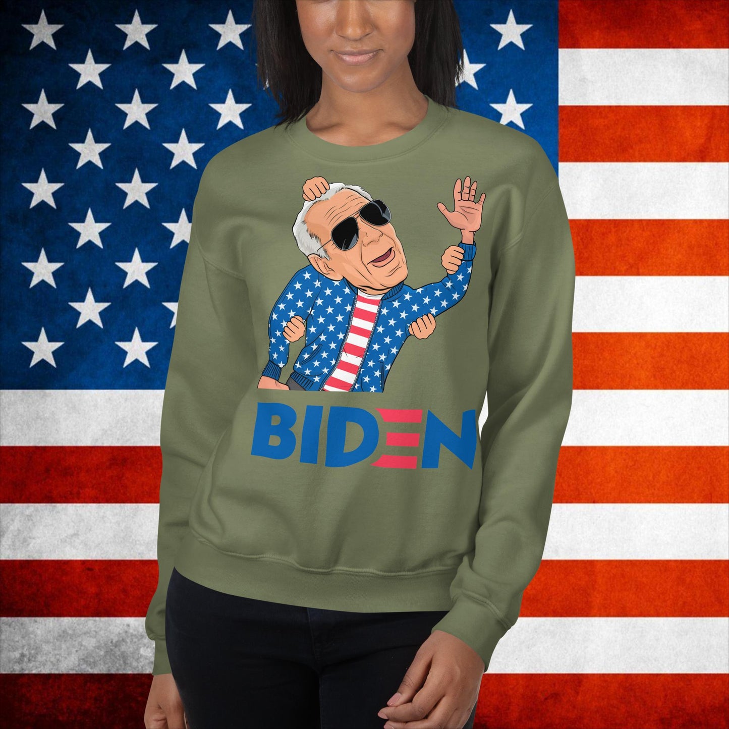 Joe Biden Sweatshirt Biden Sweater Biden Meme Jumper Democrat Sweatshirt Republican Sweatshirt Trump Jumper Trump Gift Biden Gift Biden 2024Unisex Sweatshirt Military Green Sweatshirts Democrats Joe Biden Politics Next Cult Brand