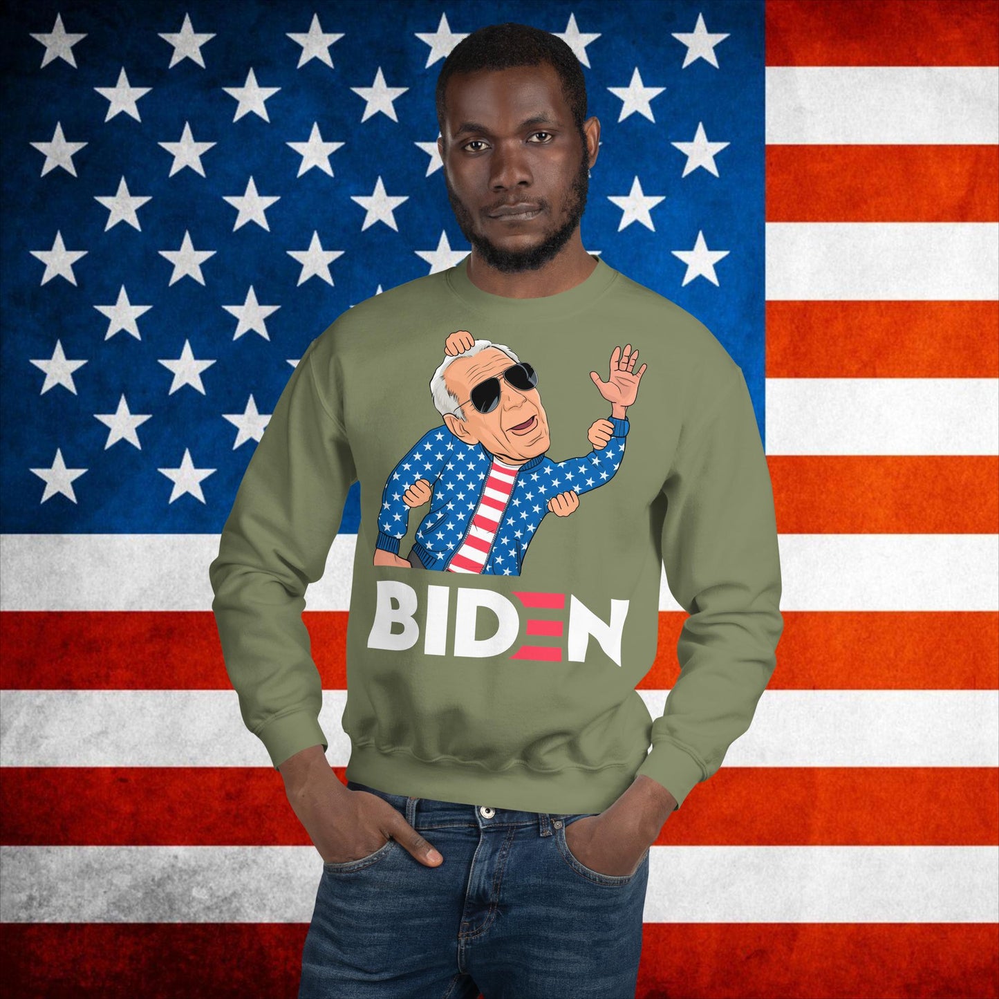Weekend at Biden's Joe Biden Meme Democrat Republican Trump Gift Biden Gift 90s Vintage Unisex Sweatshirt Military Green Sweatshirts Democrats Joe Biden Politics Next Cult Brand