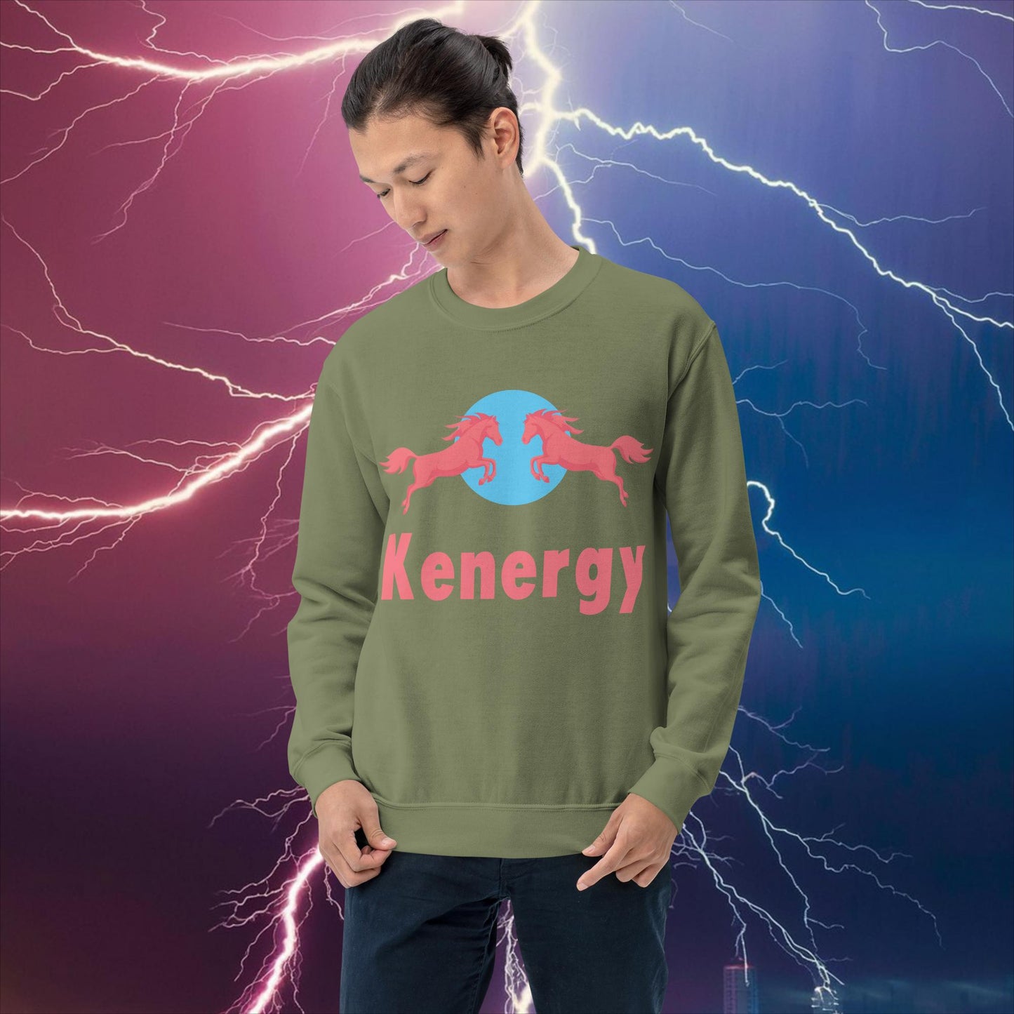 Kenergy Red Bull Ken Barbie Ryan Gosling Kenergy Unisex Sweatshirt Military Green Sweatshirts Barbie Ken Kenergy Movies Next Cult Brand