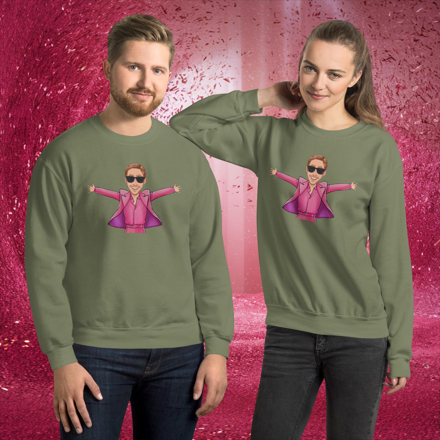 Ken Barbie Ryan Gosling I'm Just Ken Unisex Sweatshirt Military Green Sweatshirts Barbie Celebrities Ken Movies Ryan Gosling Next Cult Brand