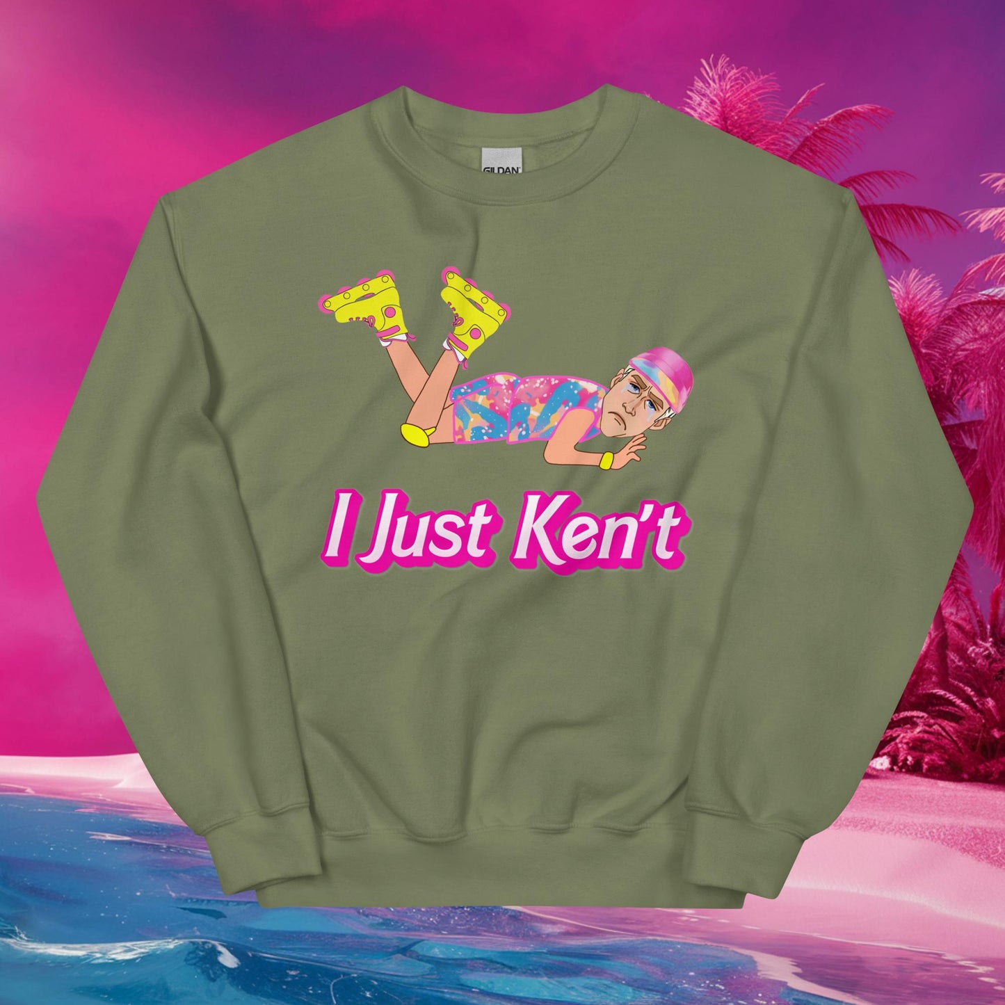 I Just Ken't I just Can't Ryan Gosling Ken Barbie Movie Unisex Sweatshirt Military Green Sweatshirts Barbie Celebrities Ken Movies Ryan Gosling Next Cult Brand