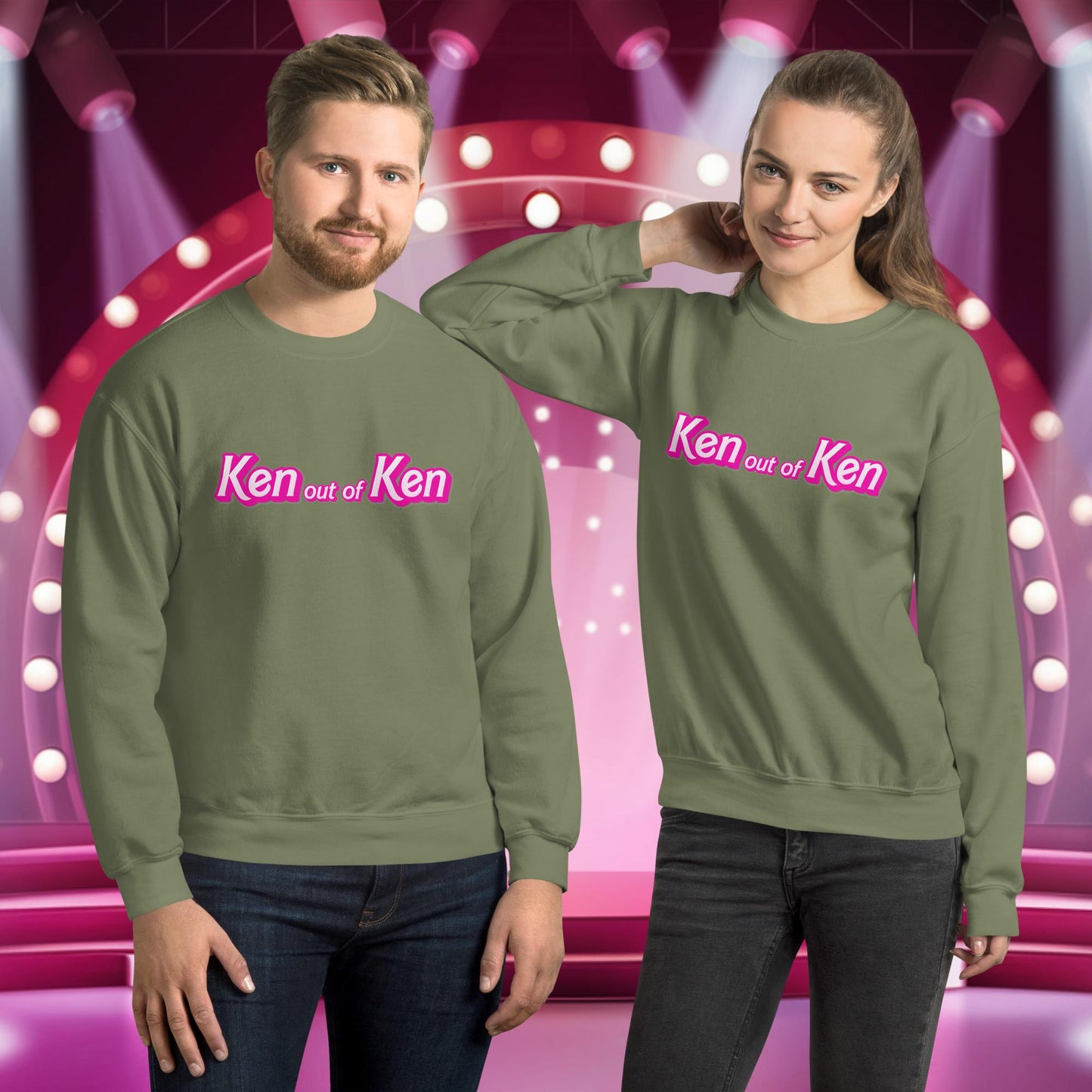 Ken out of Ken Barbie Movie Unisex Sweatshirt Military Green Sweatshirts Barbie Ken Movies Next Cult Brand