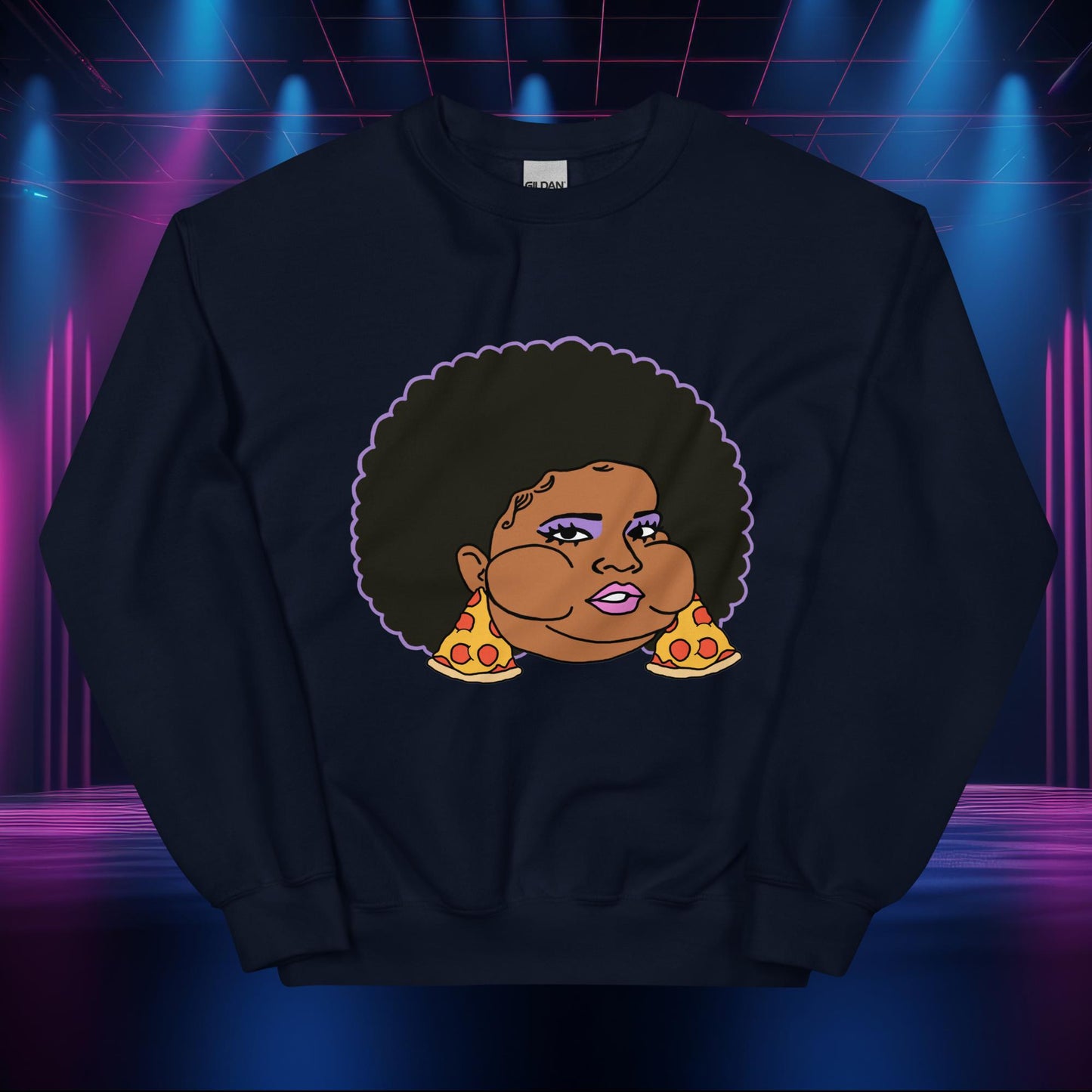 Pizzo Lizzo Pizza Lizzo Merch Lizzo Gift Body Positivity Body empowerment Lizzo Unisex Sweatshirt Navy Sweatshirts Lizzo Music Next Cult Brand