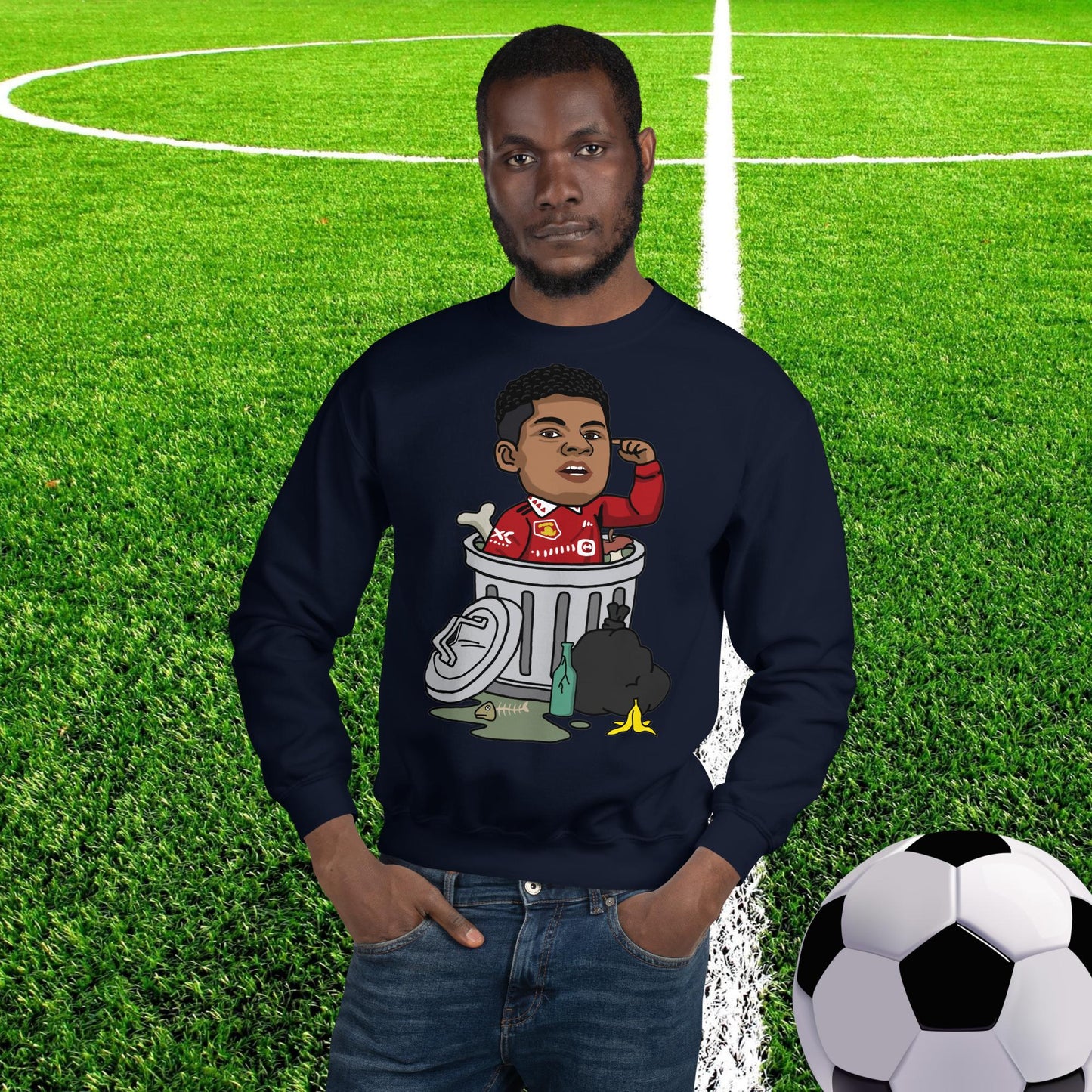 Trashford Marcus Rashford Manchester United Gift Man United Gift Marcus Rashford Unisex Sweatshirt Navy Hoodies Football Manchester United Marcus Rashford Next Cult Brand
