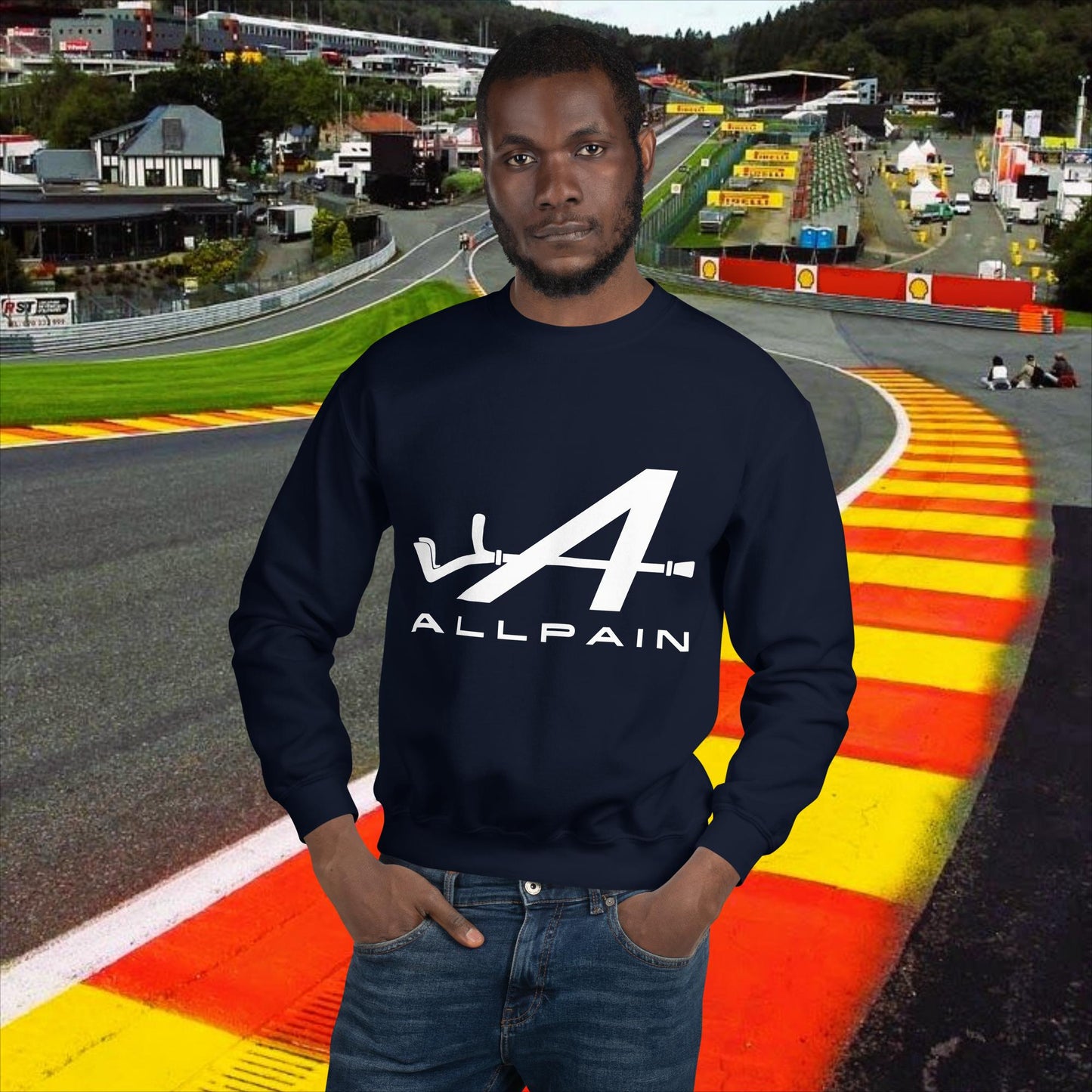Allpain Alpine F1 Formula 1 Pierre Gasly Esteban Ocon Alpine Unisex Sweatshirt Navy Sweatshirts Alpine F1 Next Cult Brand