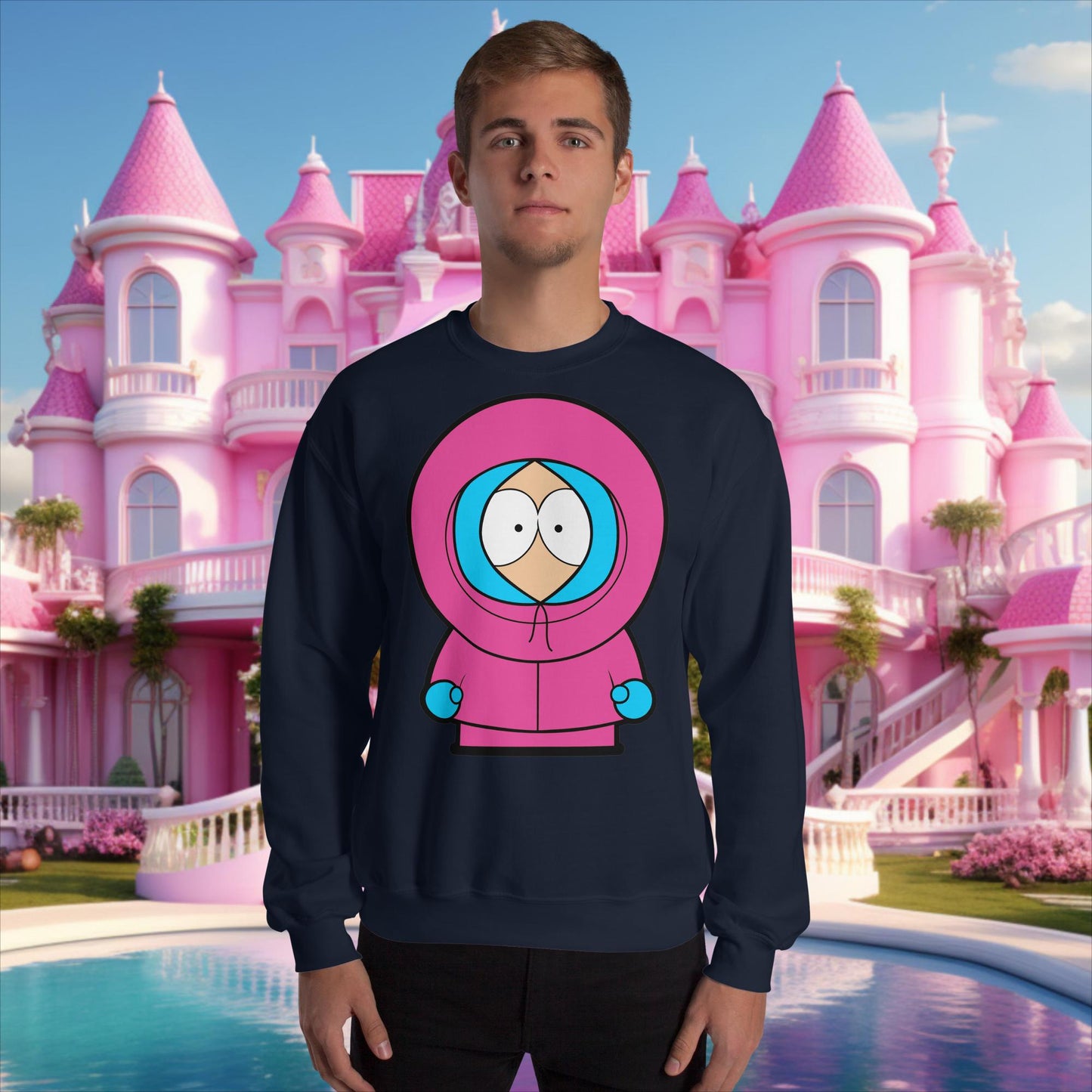Kenny McCormick Ken Ryan Gosling Barbie South Park Kenny Unisex Sweatshirt Navy Sweatshirts Barbie Ken Kenny Movies South Park TV Shows Next Cult Brand