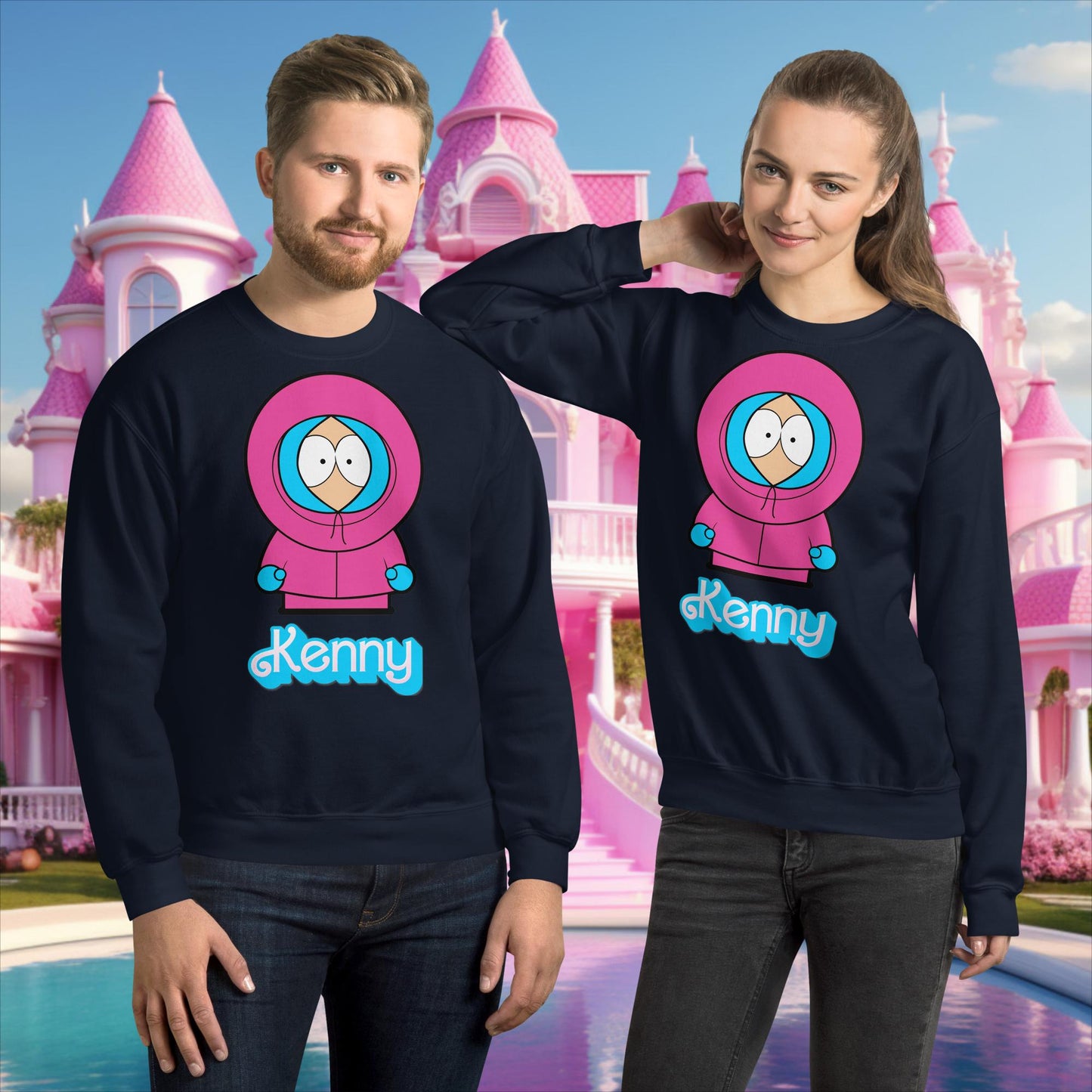 Kenny McCormick Ken Ryan Gosling Barbie South Park Kenny Unisex Sweatshirt Navy Sweatshirts Barbie Ken Kenny Movies South Park TV Shows Next Cult Brand