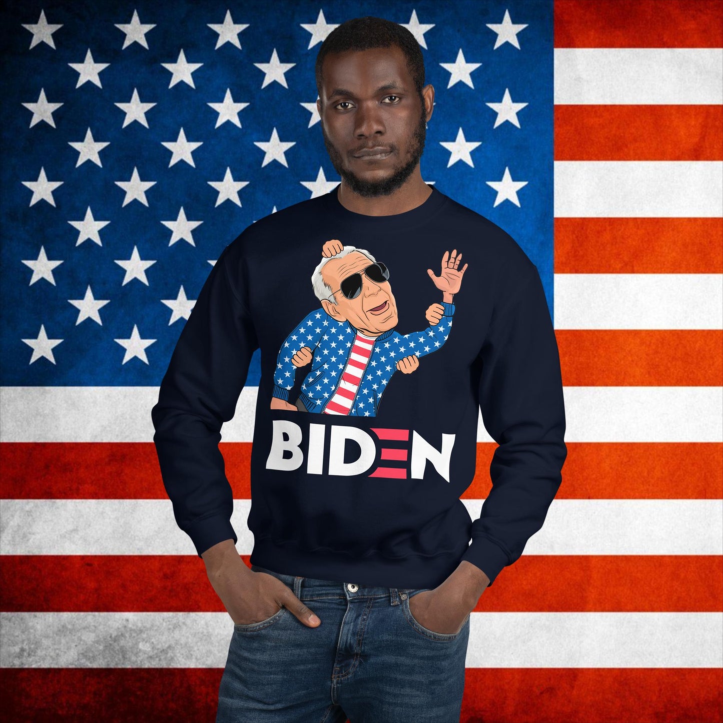 Weekend at Biden's Joe Biden Meme Democrat Republican Trump Gift Biden Gift 90s Vintage Unisex Sweatshirt Navy Sweatshirts Democrats Joe Biden Politics Next Cult Brand