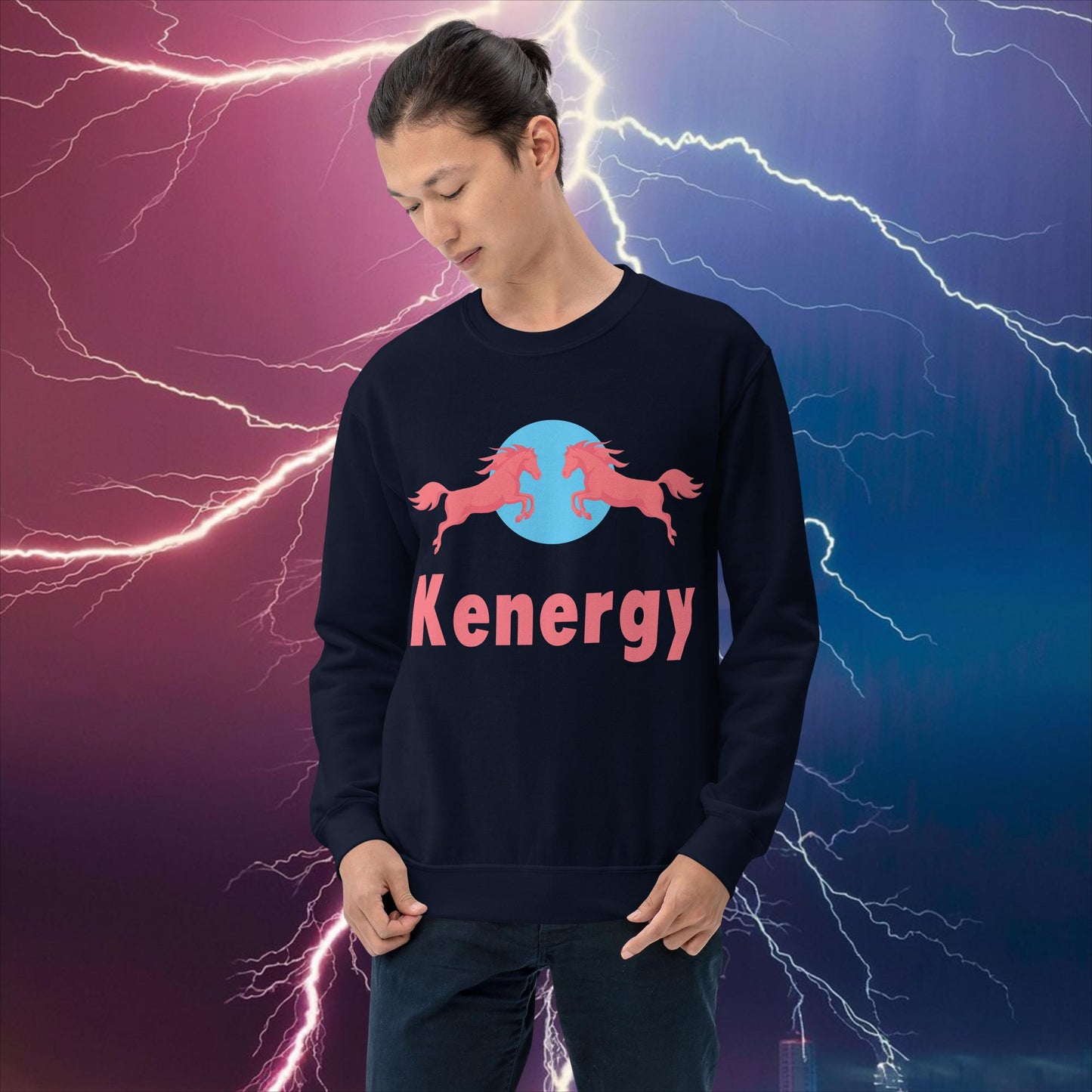 Kenergy Red Bull Ken Barbie Ryan Gosling Kenergy Unisex Sweatshirt Navy Sweatshirts Barbie Ken Kenergy Movies Next Cult Brand