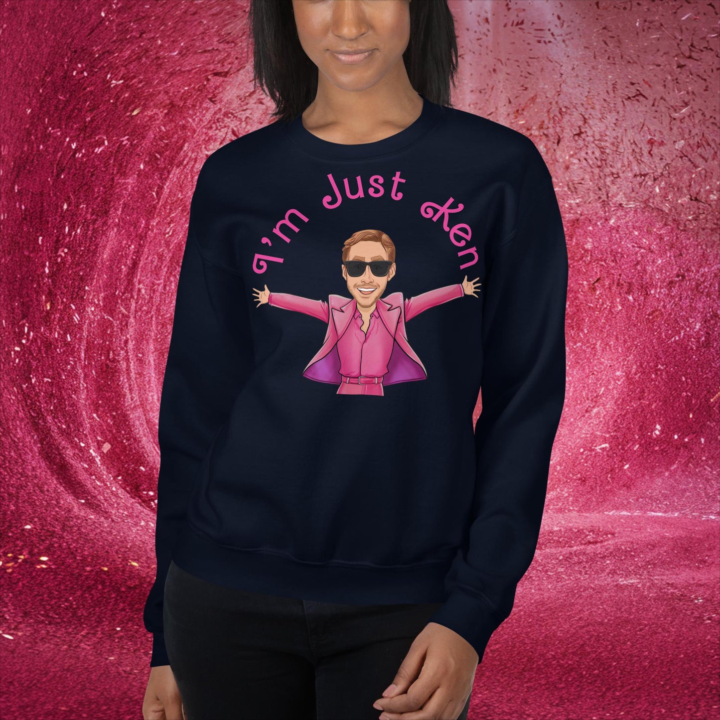 Ken Barbie Ryan Gosling I'm Just Ken Unisex Sweatshirt Navy Sweatshirts Barbie Celebrities Ken Movies Ryan Gosling Next Cult Brand