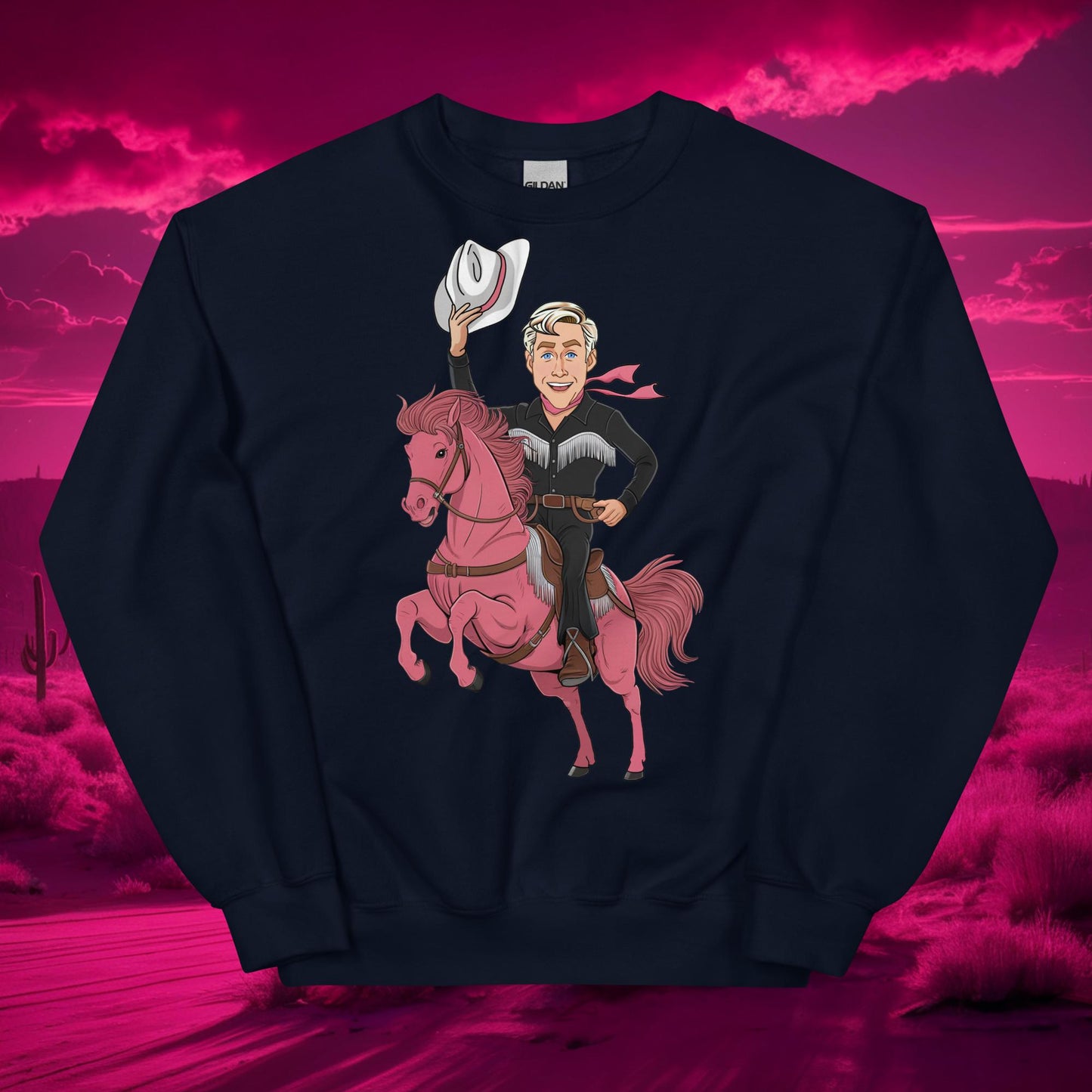 Ryan Gosling Ken Cowboy Horse Barbie Movie Patriarchy Unisex Sweatshirt Navy Hoodies Barbie Celebrities Ken Movies Ryan Gosling Next Cult Brand
