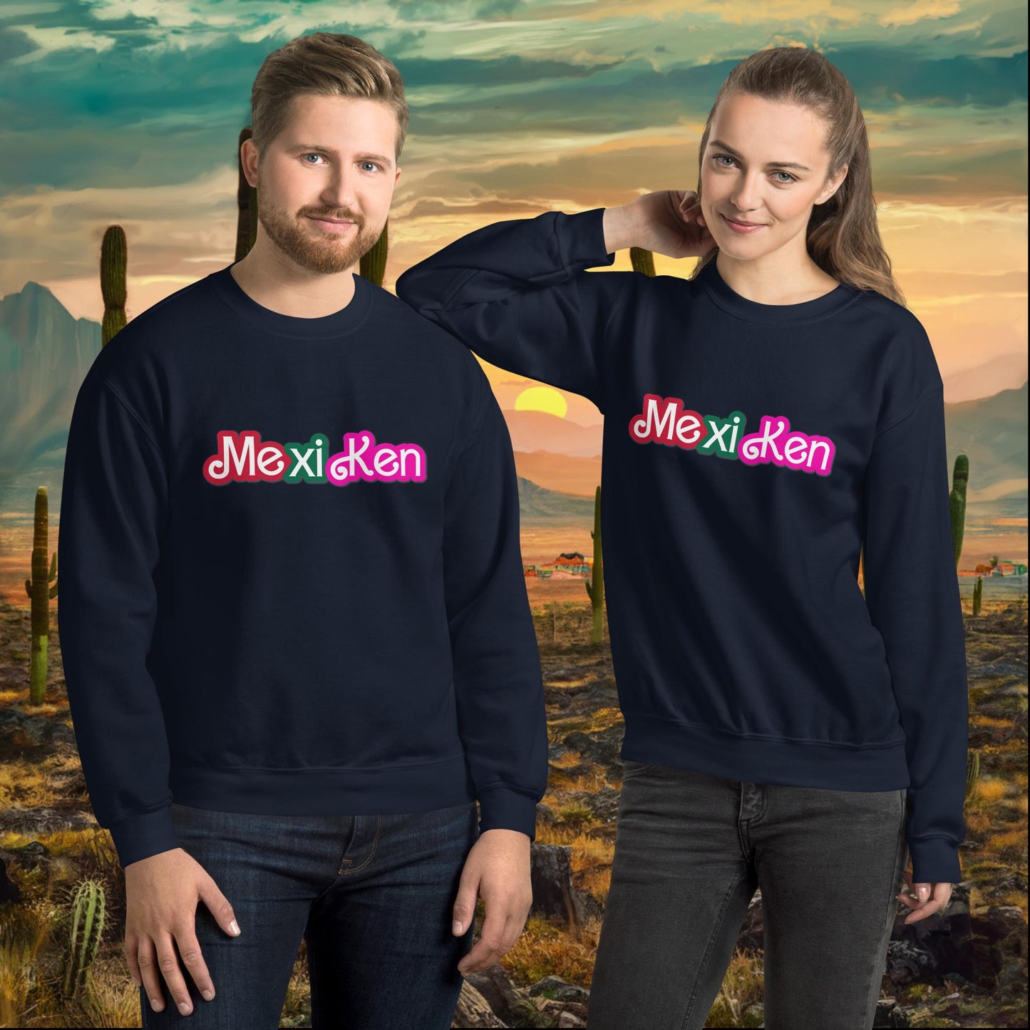 MexiKen Ken Barbie Mexico Mexican Mexicana Latino Latina Latinx Unisex Sweatshirt Navy Sweatshirts Barbie Ken Mexico Movies Next Cult Brand