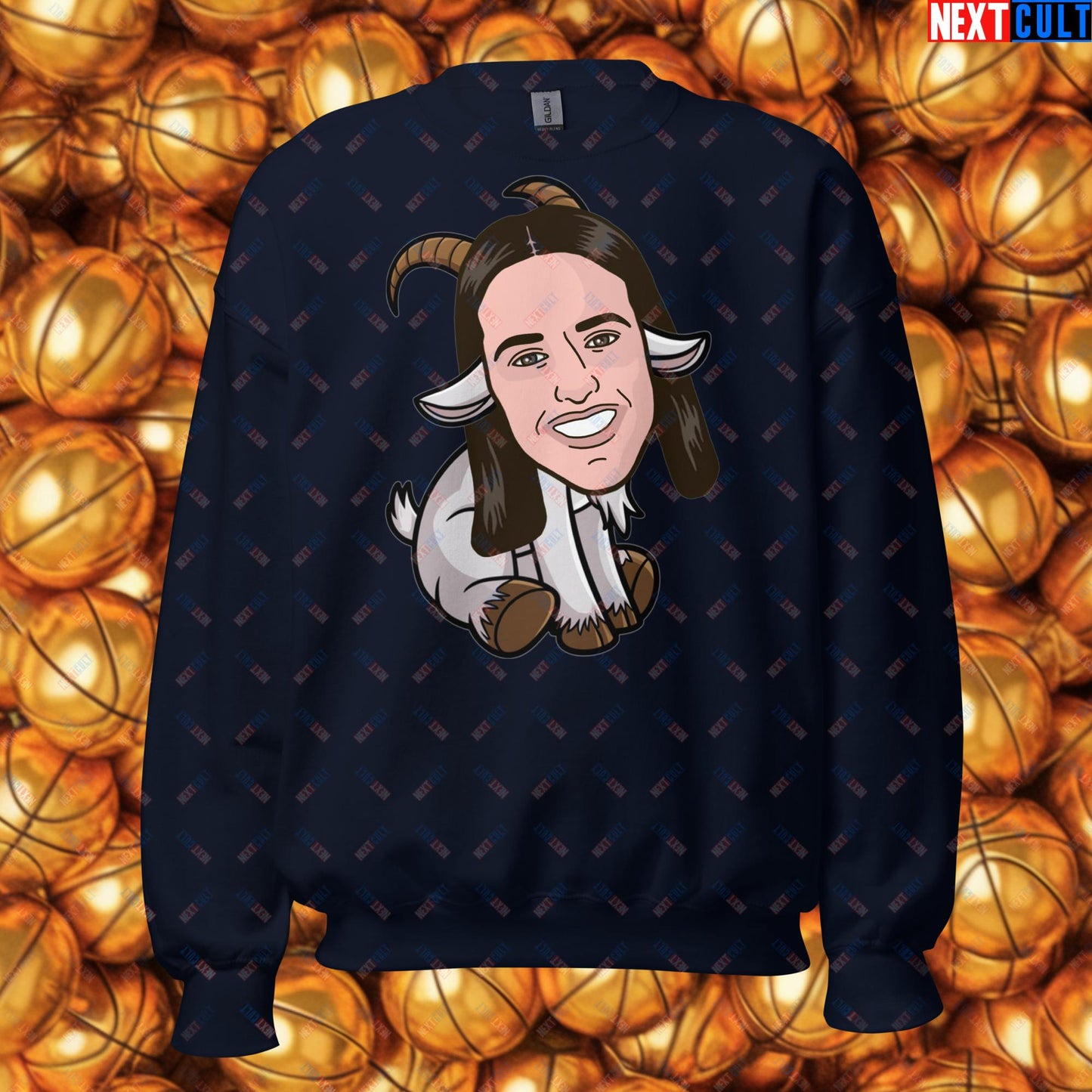 Caitlin Clark G.O.A.T. Sweatshirt - Greatest of All Time Basketball Jumper - Indiana Fever & WNBA Fan Pullover - Funny Women's Basketball Meme Sweater Unisex Sweatshirt Navy Sweatshirts Basketball Caitlin Clark G.O.A.T. Indiana Fever WNBA Next Cult Brand