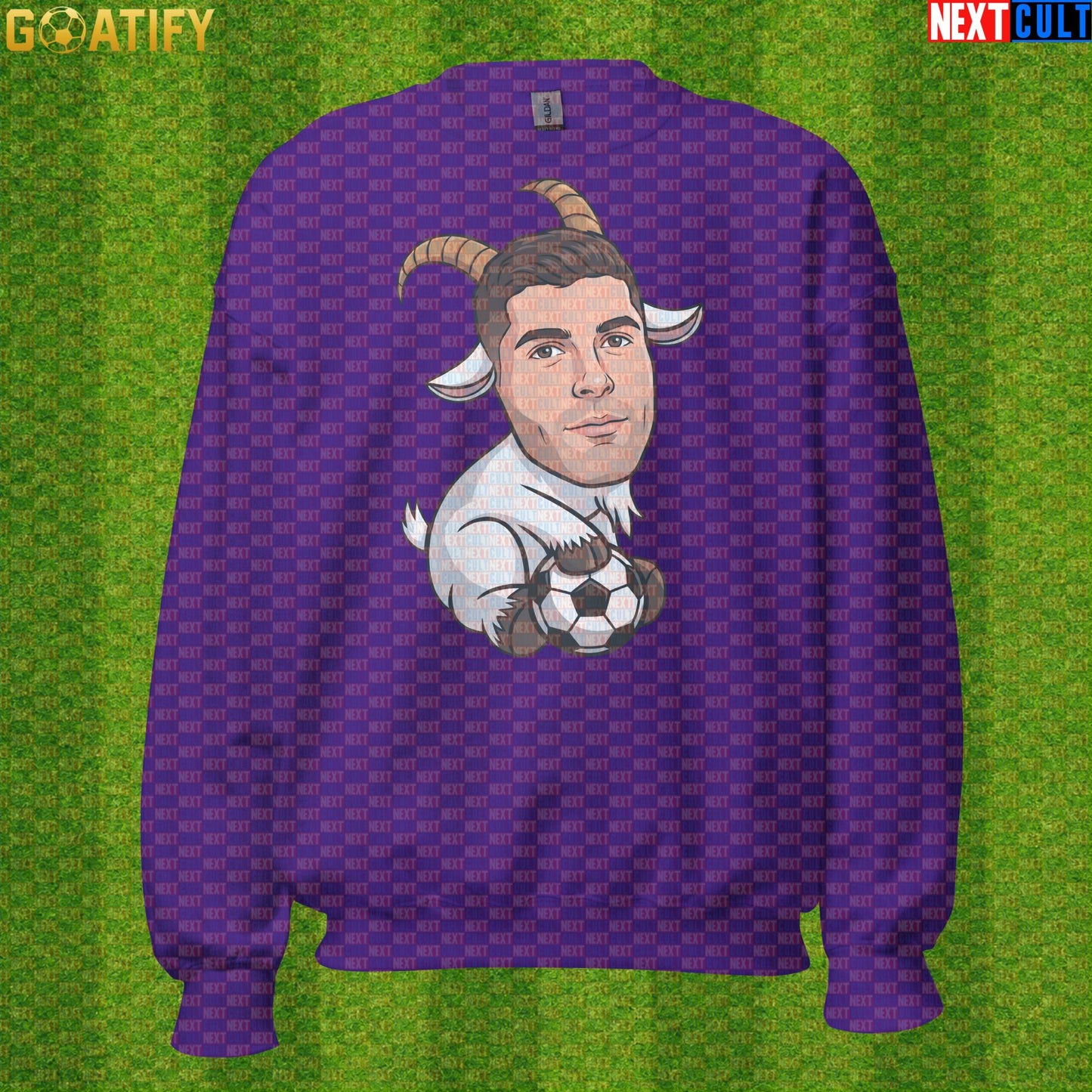 Christian Pulisic Sweatshirt – USMNT GOAT Crewneck for AC Milan, Chelsea and World Cup Fans Purple Sweatshirts Next Cult Brand