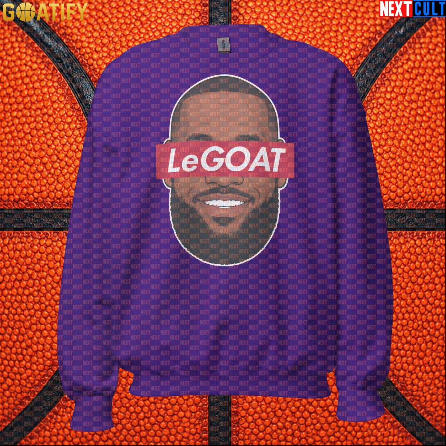 LeBron James Sweatshirt – Retro LeGOAT Crewneck Gift for NBA Fans and Basketball Collectors Purple Sweatshirts Next Cult Brand